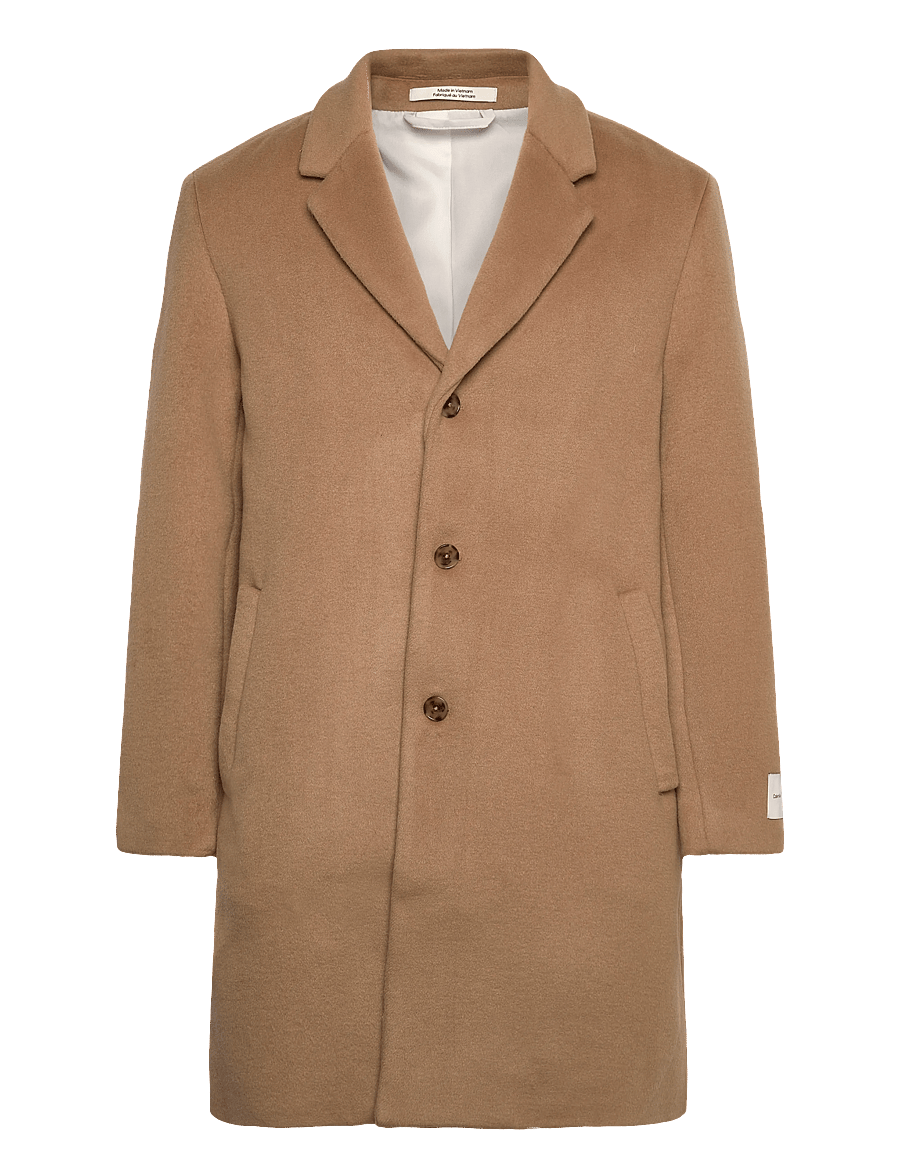 Calvin Klein - LS WOOL BLEND OVERCOAT - villased mantlid - tigers eye - 0