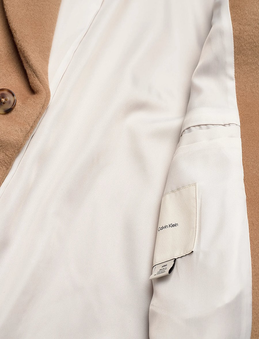 Calvin Klein - LS WOOL BLEND OVERCOAT - villased mantlid - tigers eye - 4