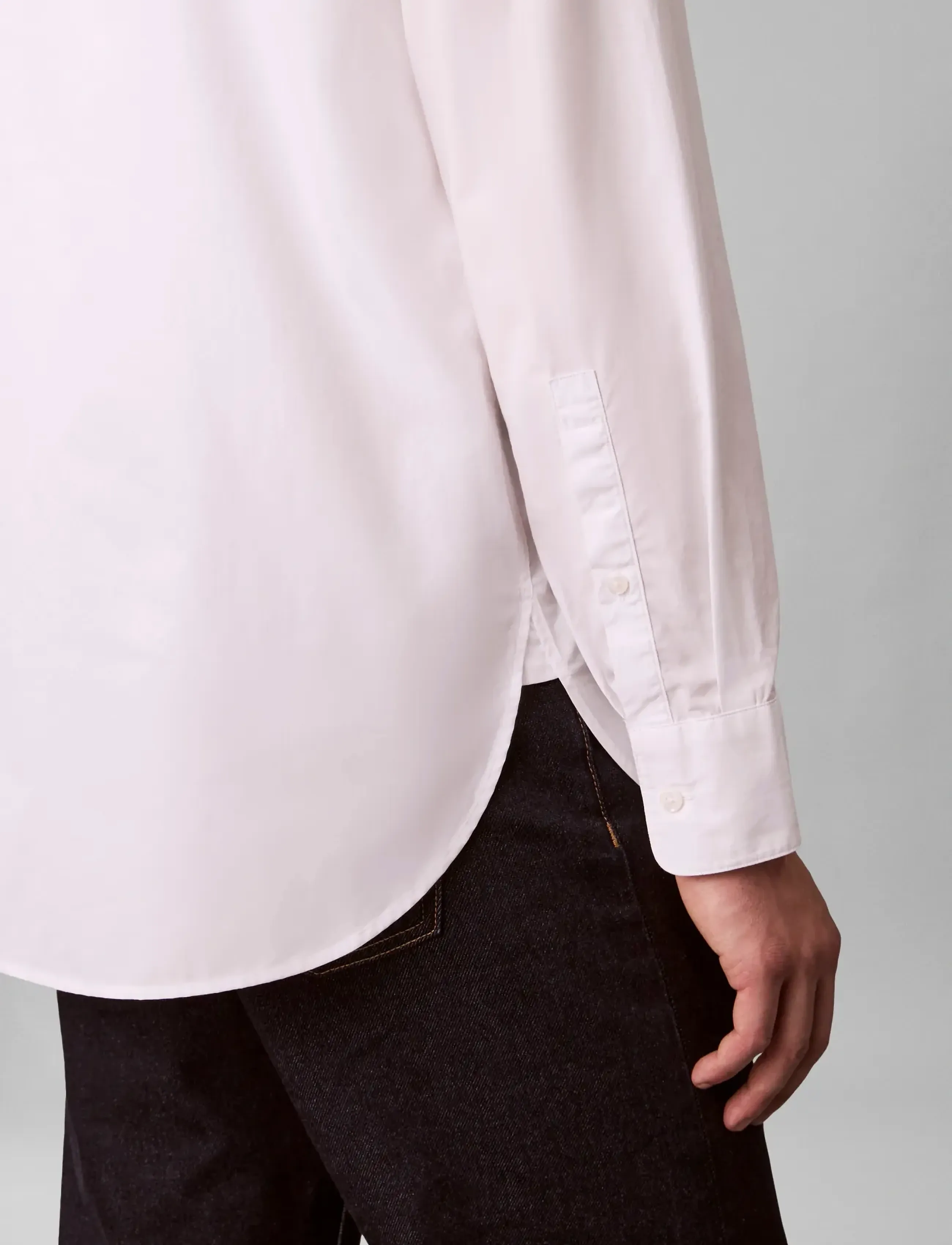 Calvin Klein - LS SOLID CRISP  RELAXED SHIRT - fødselsdagsgaver - brilliant white - 3