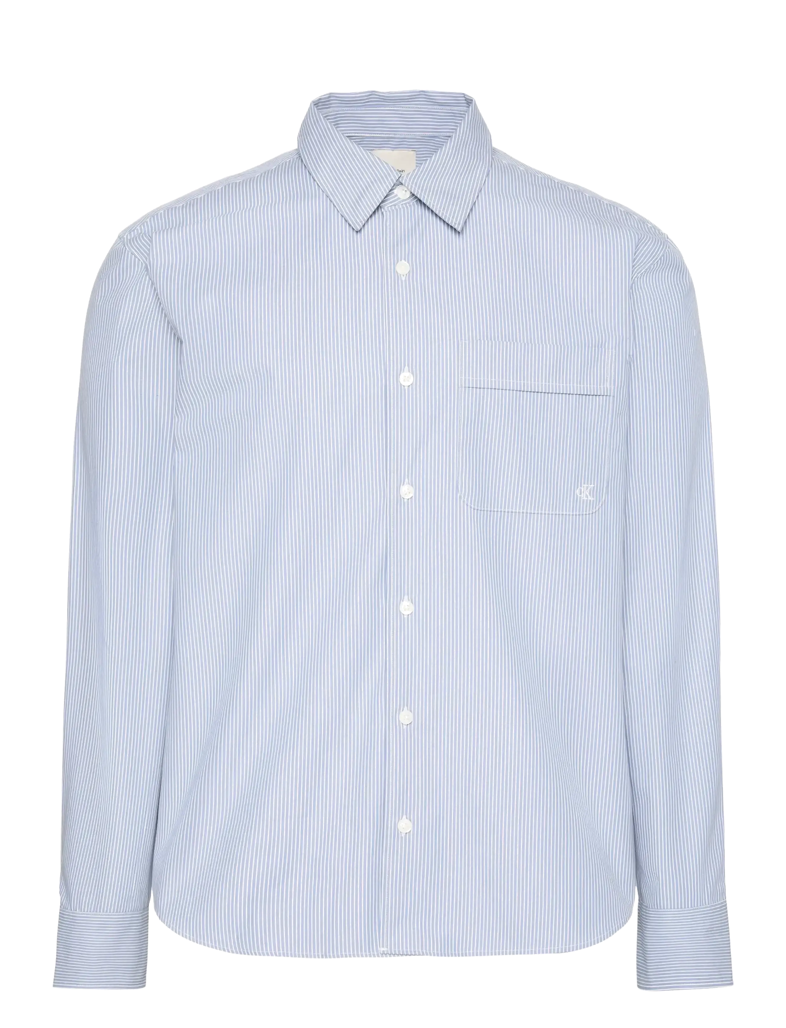 CALVIN KLEIN Ls Yd Thin Stripe Poplin Easy Sh Blau - M - Herren