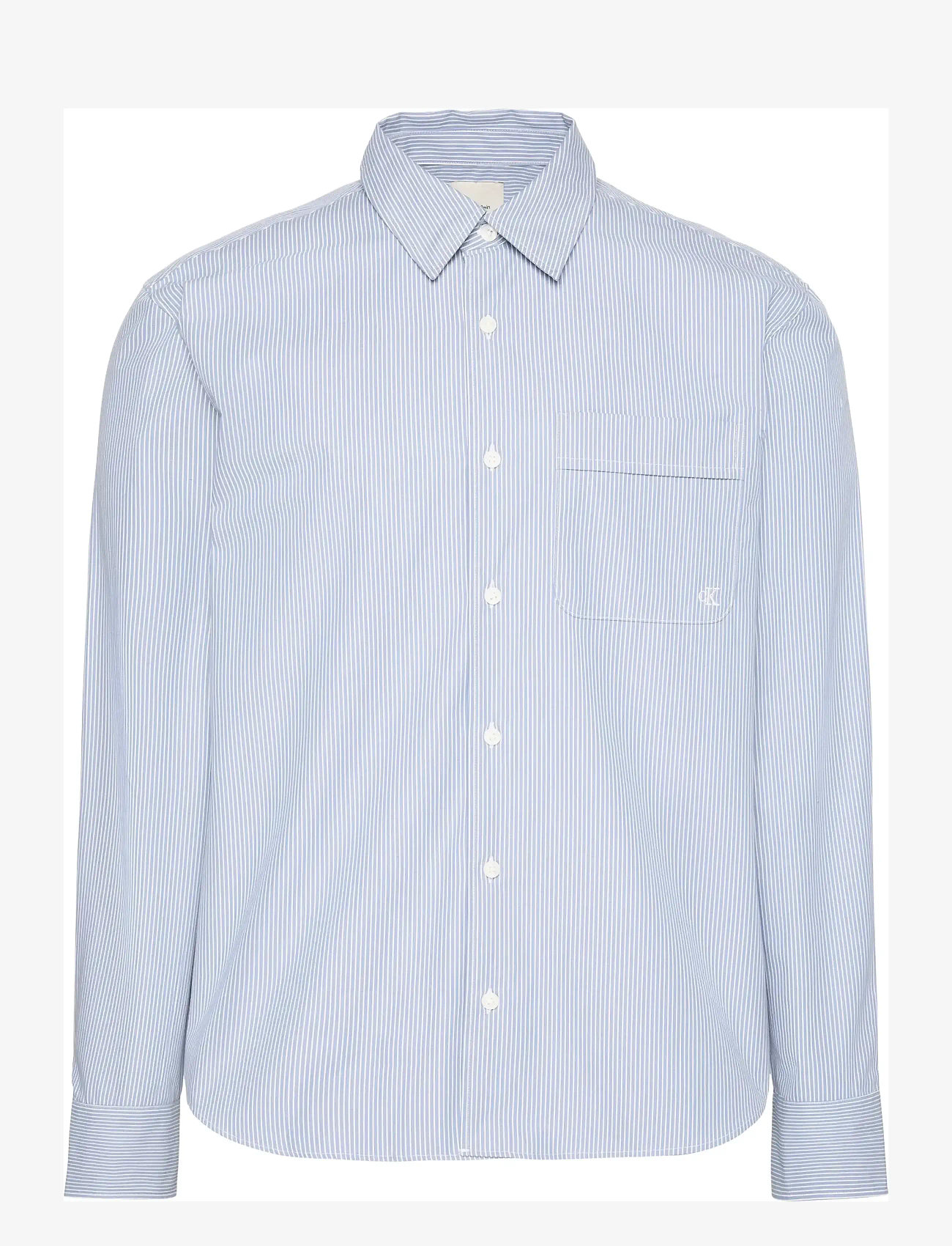 Calvin Klein - LS YD THIN STRIPE POPLIN EASY SH - avslappede skjorter - dusty sailor blue - 1