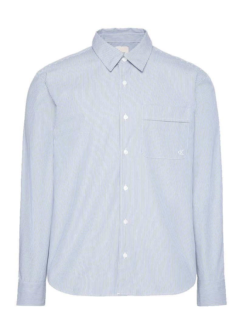 Calvin Klein - LS YD THIN STRIPE POPLIN EASY SH - avslappede skjorter - dusty sailor blue - 1