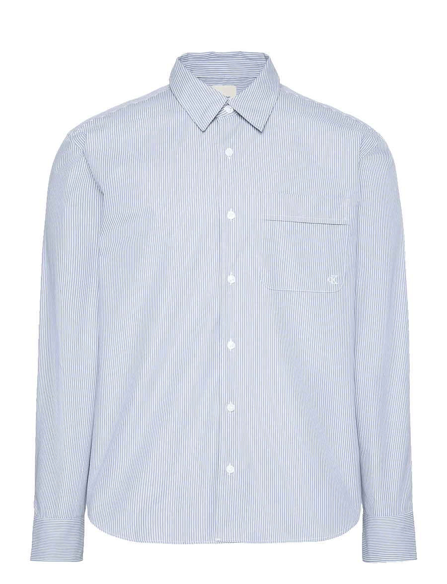 Calvin Klein - LS YD THIN STRIPE POPLIN EASY SH - casual skjorter - dusty sailor blue - 1