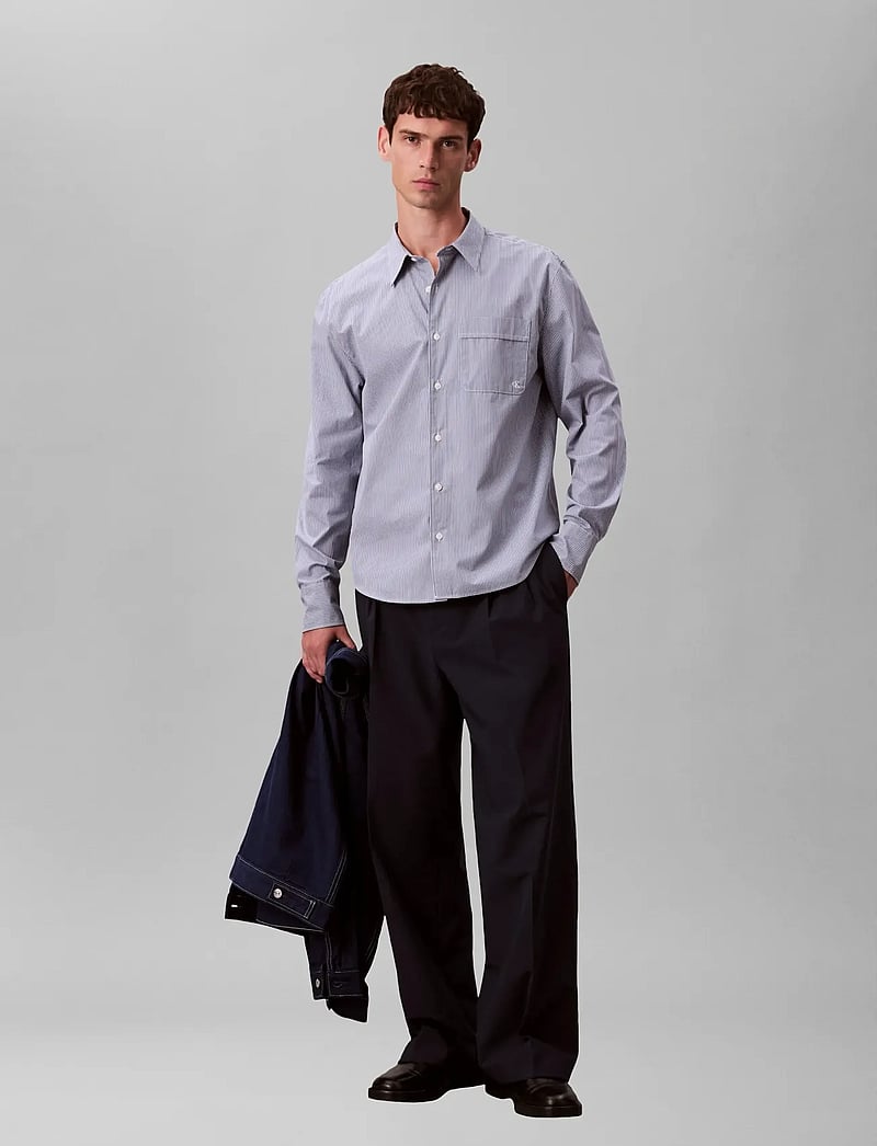 Calvin Klein - LS YD THIN STRIPE POPLIN EASY SH - avslappede skjorter - dusty sailor blue - 4