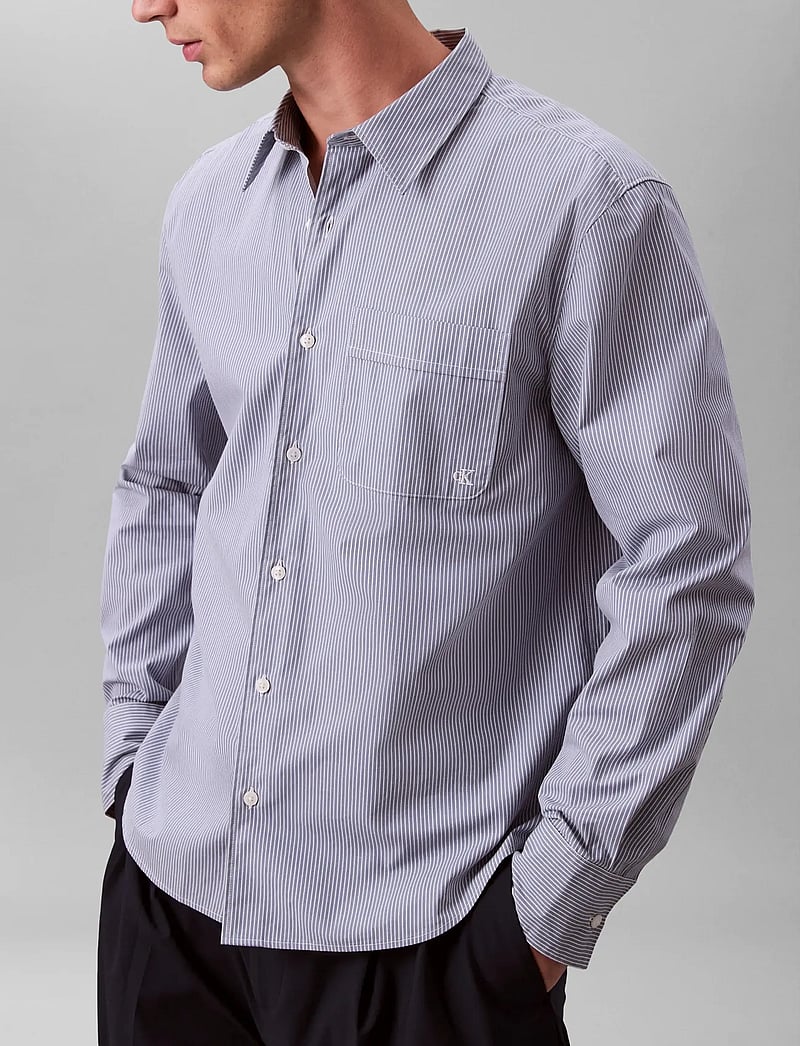 Calvin Klein - LS YD THIN STRIPE POPLIN EASY SH - avslappede skjorter - dusty sailor blue - 5