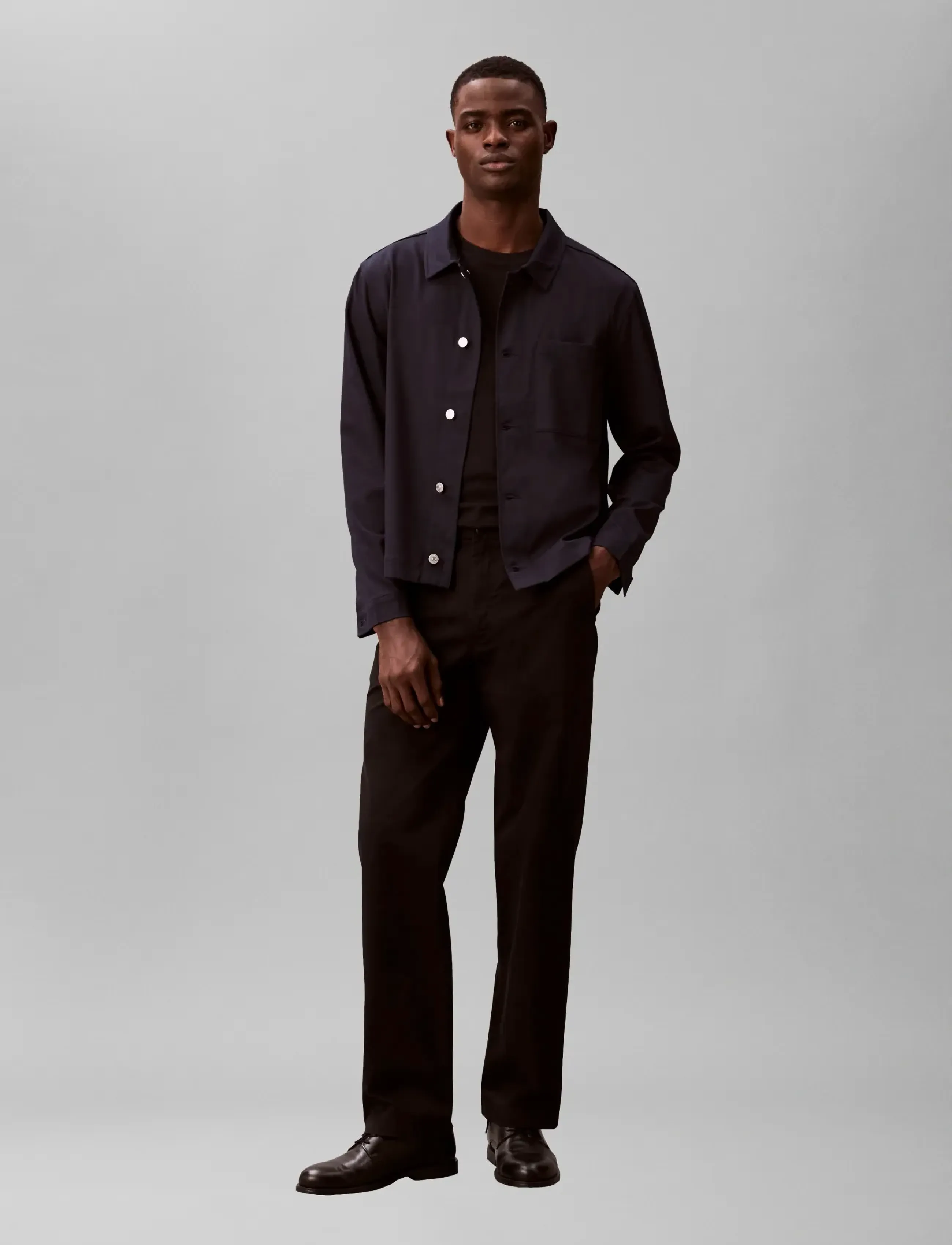 Calvin Klein LS VISCOSE BLEND WORKWEAR CHORE - Casual skjorter - DARK SAPPHIRE / navy