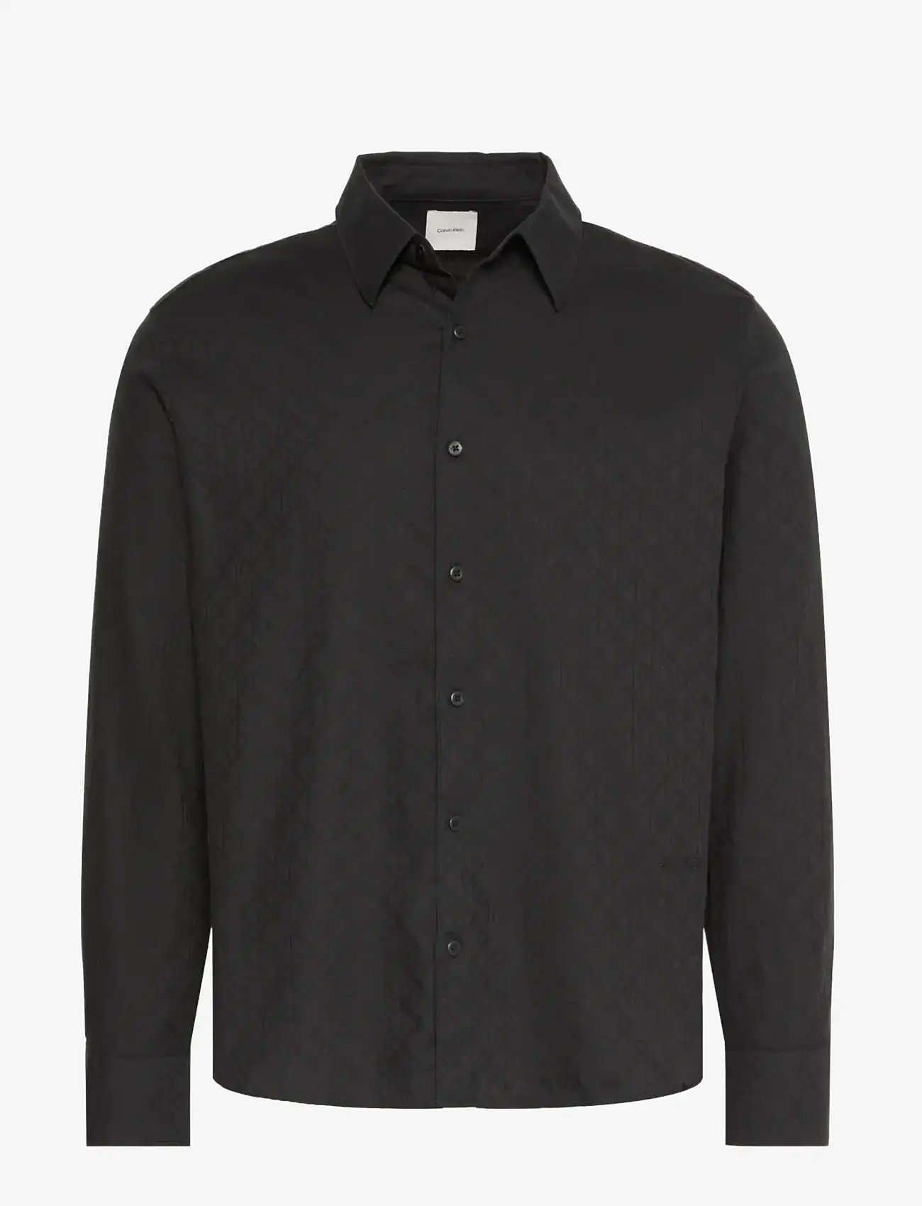 Calvin Klein - LS AOP JACQUARD EASY SHIRT - casual skjorter - black - 1
