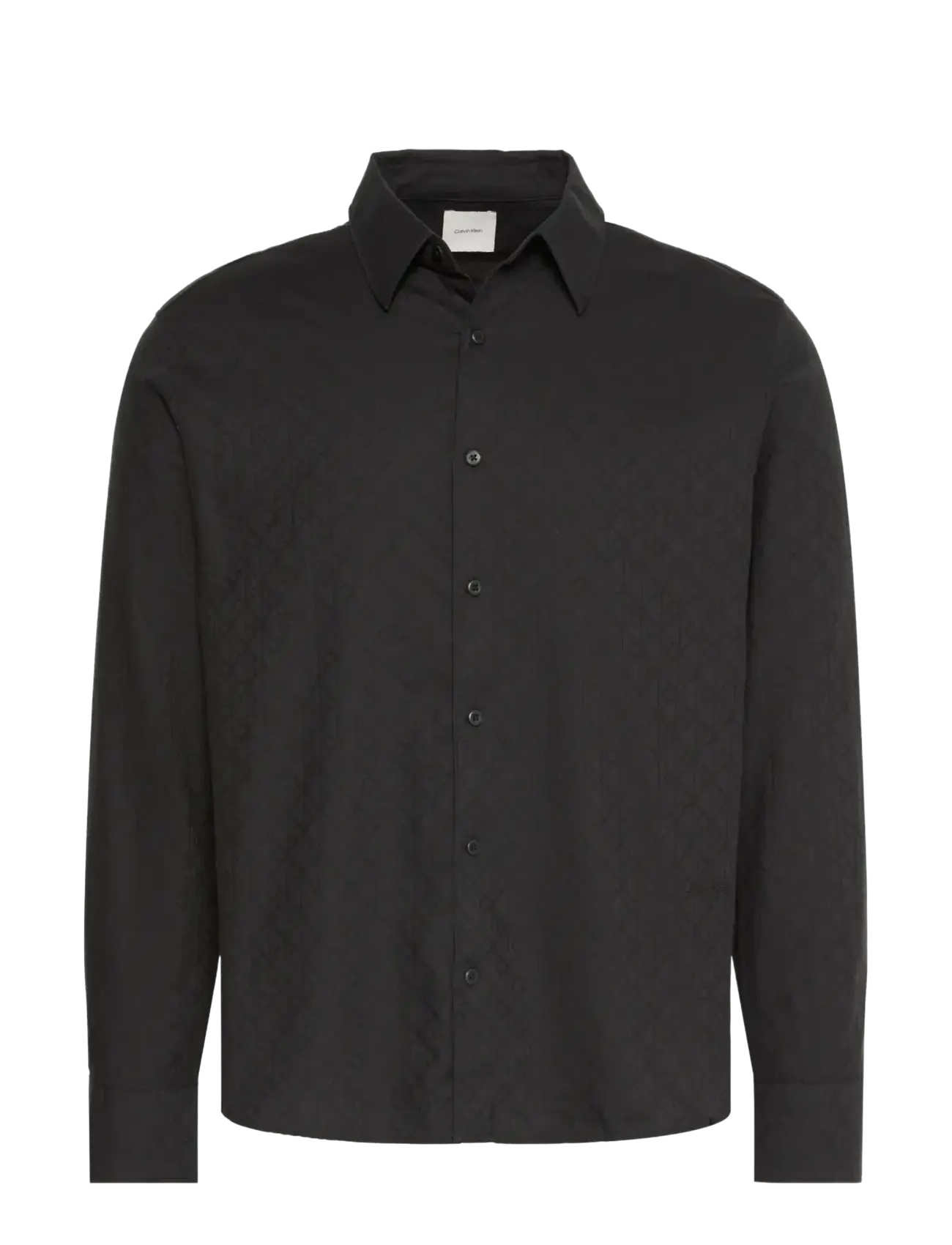 Calvin Klein LS AOP JACQUARD EASY SHIRT - Skjortor - BLACK / black