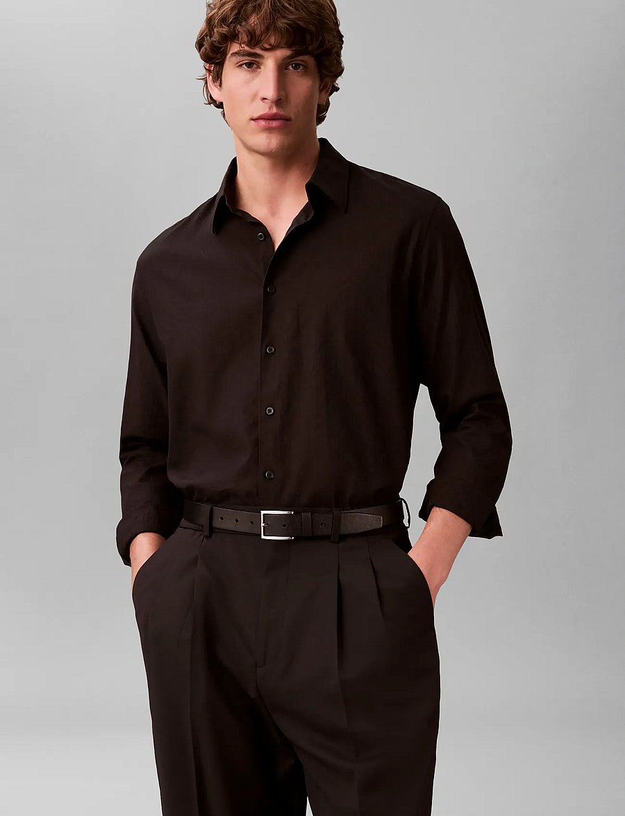 Calvin Klein - LS AOP JACQUARD EASY SHIRT - casual shirts - black - 3