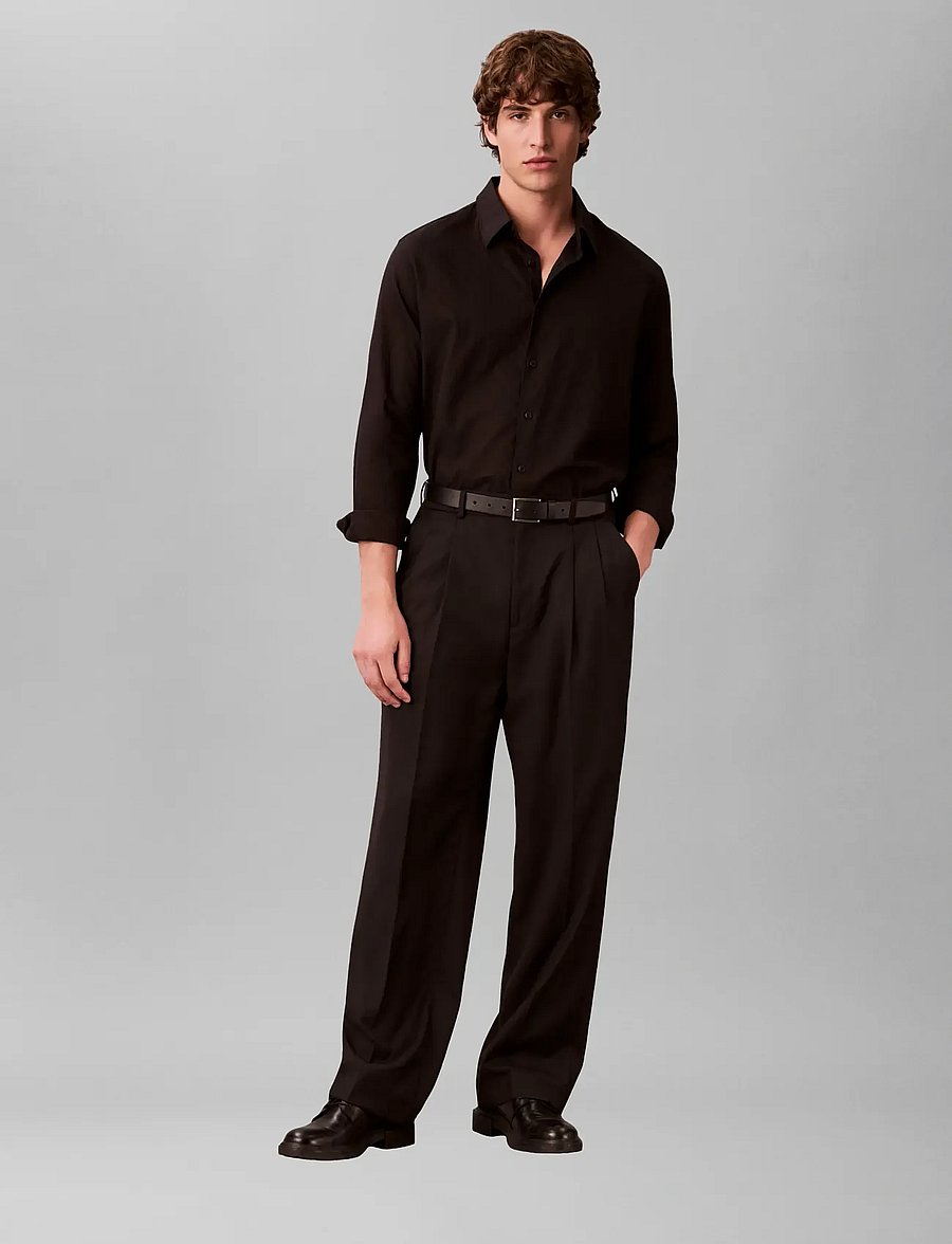 Calvin Klein - LS AOP JACQUARD EASY SHIRT - casual shirts - black - 4
