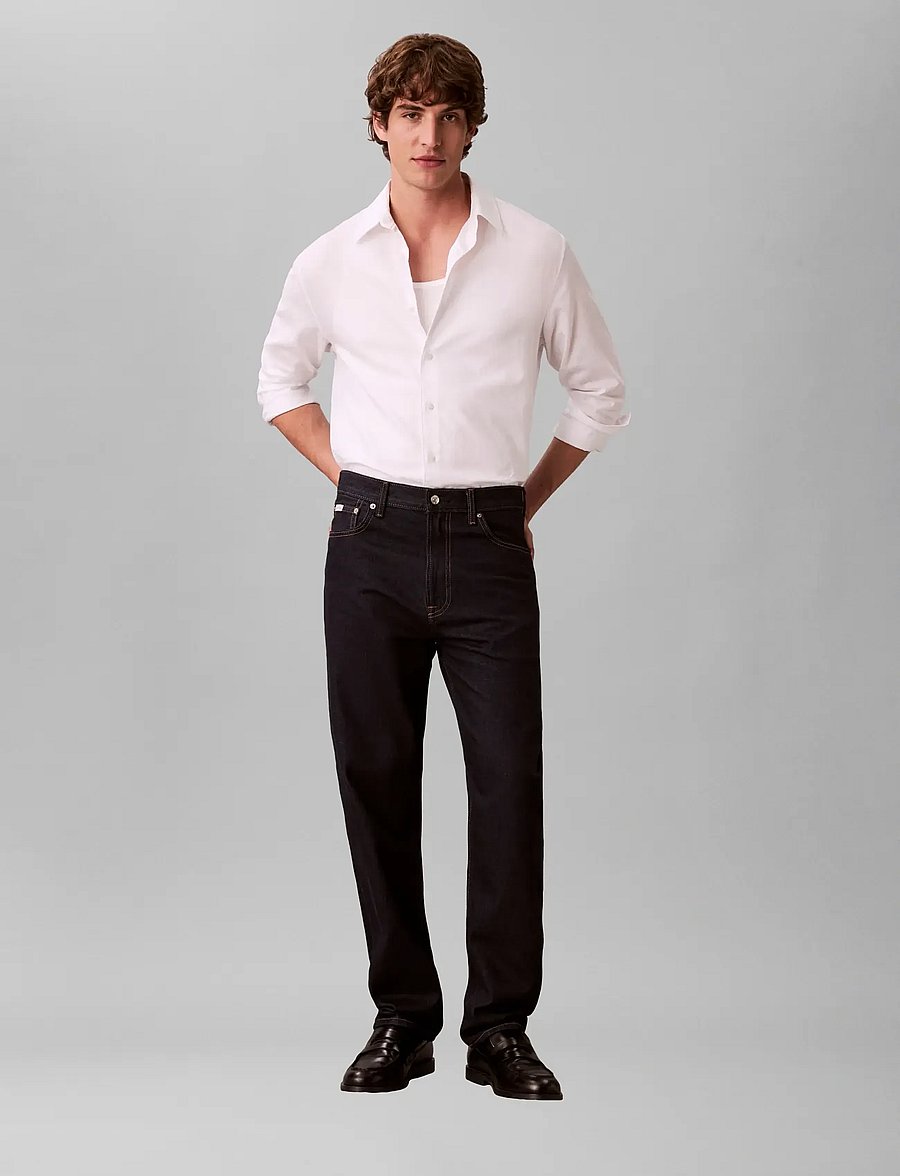 Calvin Klein - LS AOP JACQUARD EASY SHIRT - vabaajasärgid - brilliant white - 2