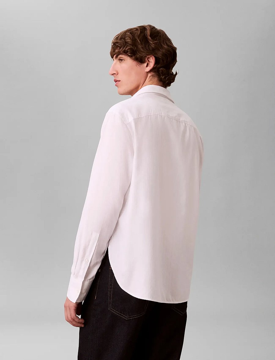 Calvin Klein - LS AOP JACQUARD EASY SHIRT - vabaajasärgid - brilliant white - 3