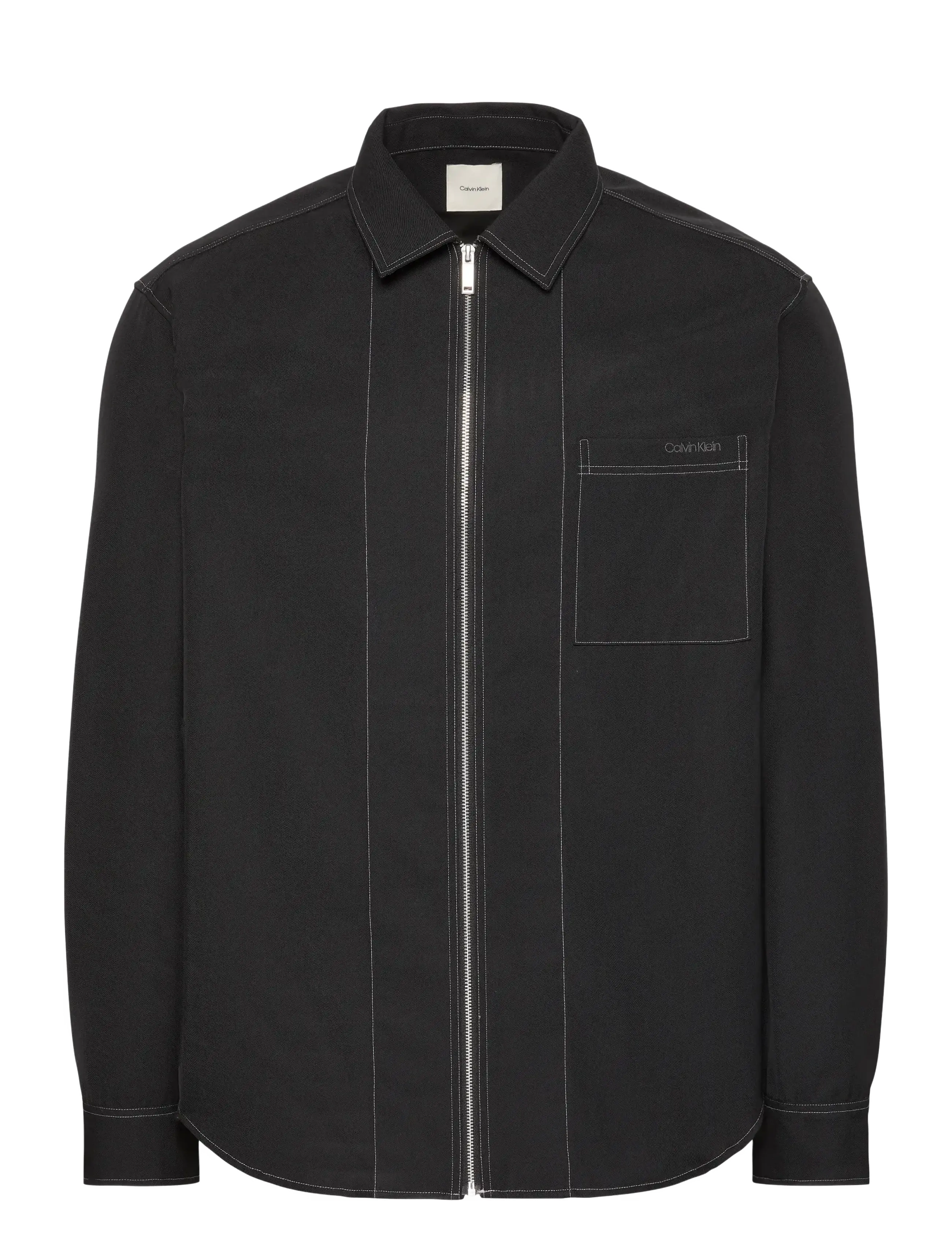 Calvin Klein LS GABARDINE RLXED OVERSHIRT - Pealissärgid - BLACK / black