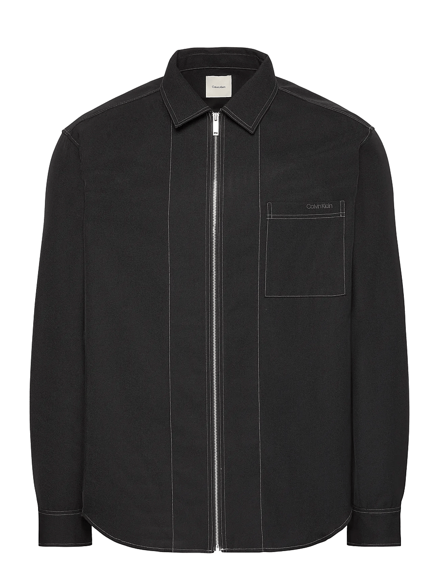 Calvin Klein - LS GABARDINE RLXED OVERSHIRT - shoppa efter tillfälle - black - 1