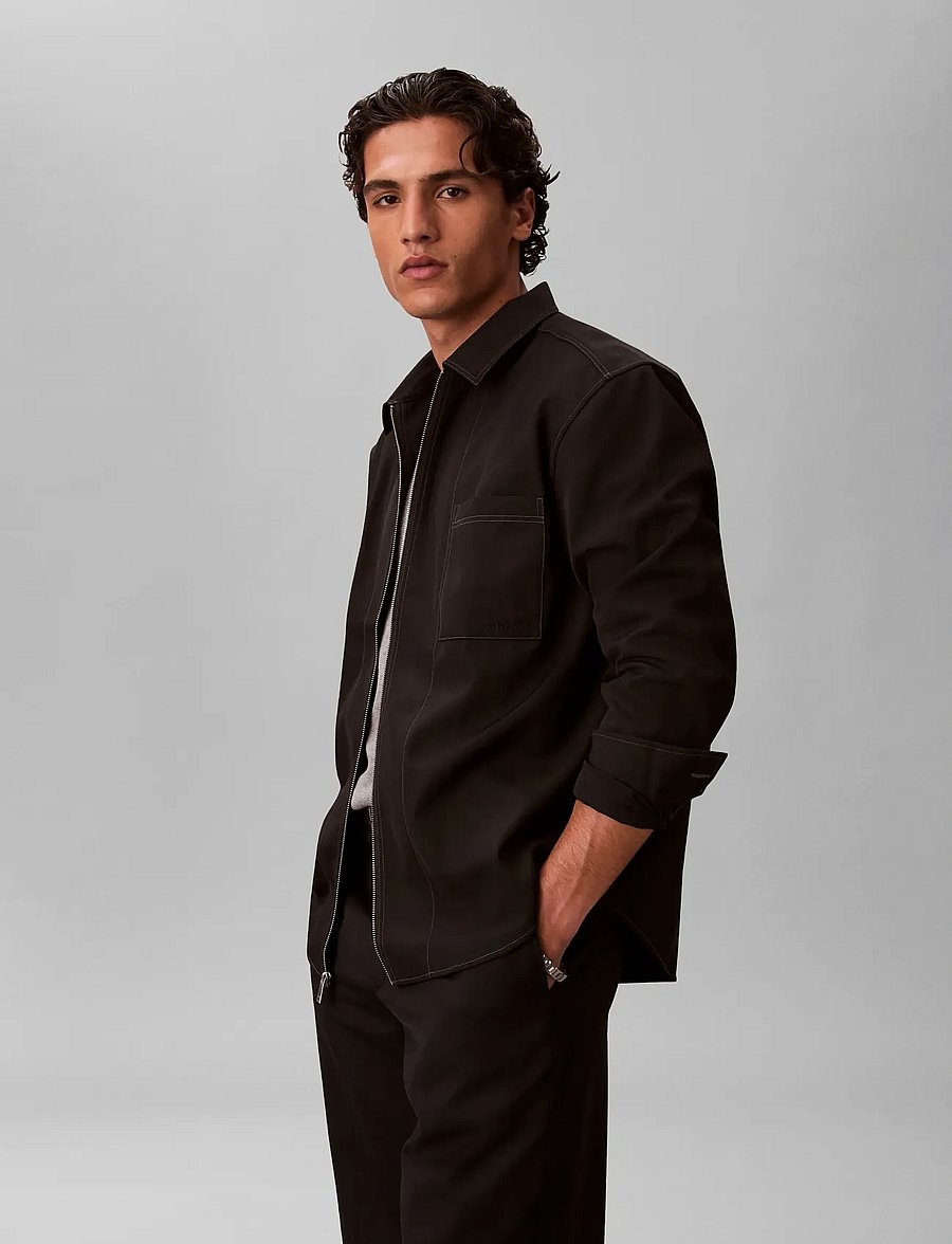 Calvin Klein - LS GABARDINE RLXED OVERSHIRT - shoppa efter tillfälle - black - 0