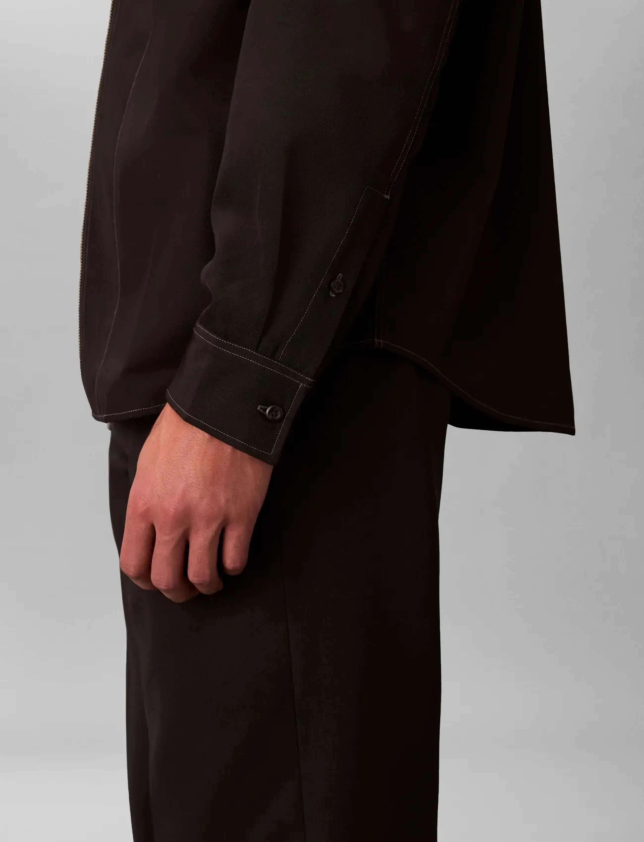 Calvin Klein LS GABARDINE RLXED OVERSHIRT - Streetstyle - BLACK / black