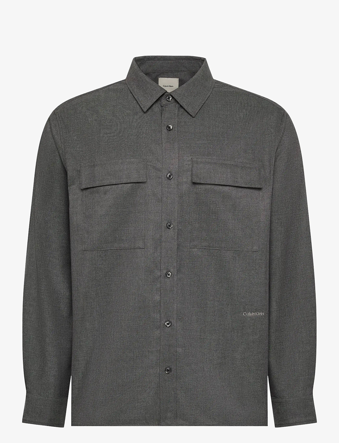 Calvin Klein - LS MELANGE PV EASY SHIRT - nach anlass kaufen - charcoal heather - 1