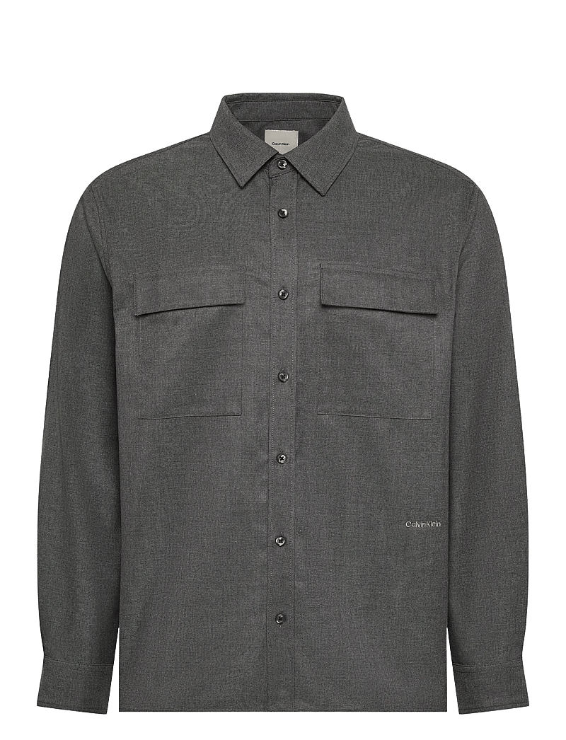Calvin Klein - LS MELANGE PV EASY SHIRT - shoppa efter tillfälle - charcoal heather - 1