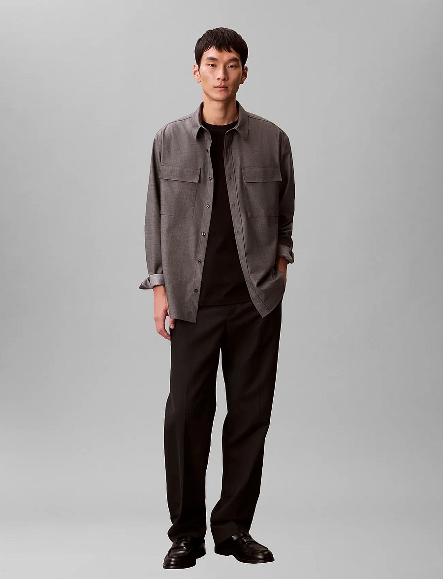 Calvin Klein - LS MELANGE PV EASY SHIRT - shop by occasion - charcoal heather - 0