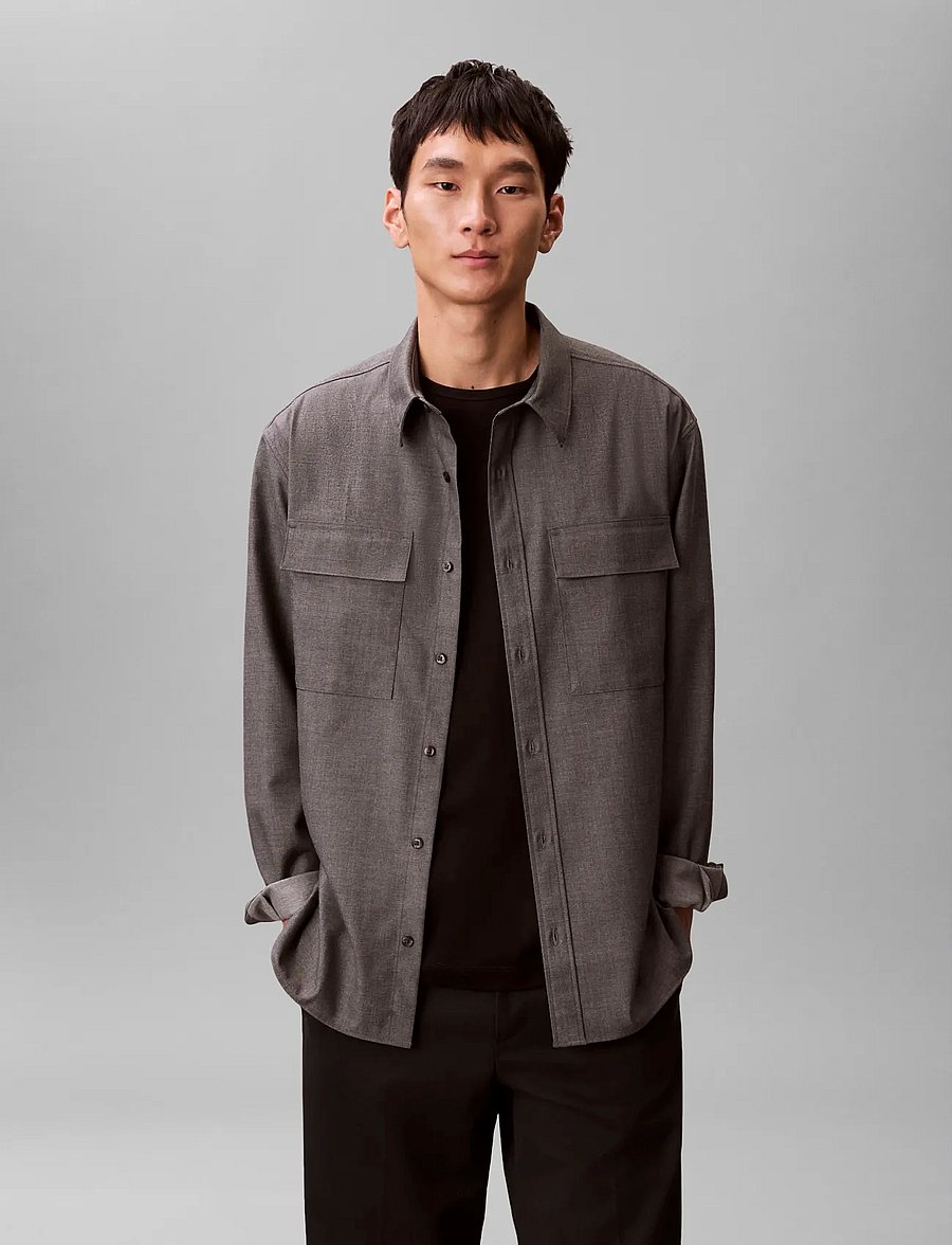 Calvin Klein - LS MELANGE PV EASY SHIRT - shop by occasion - charcoal heather - 4