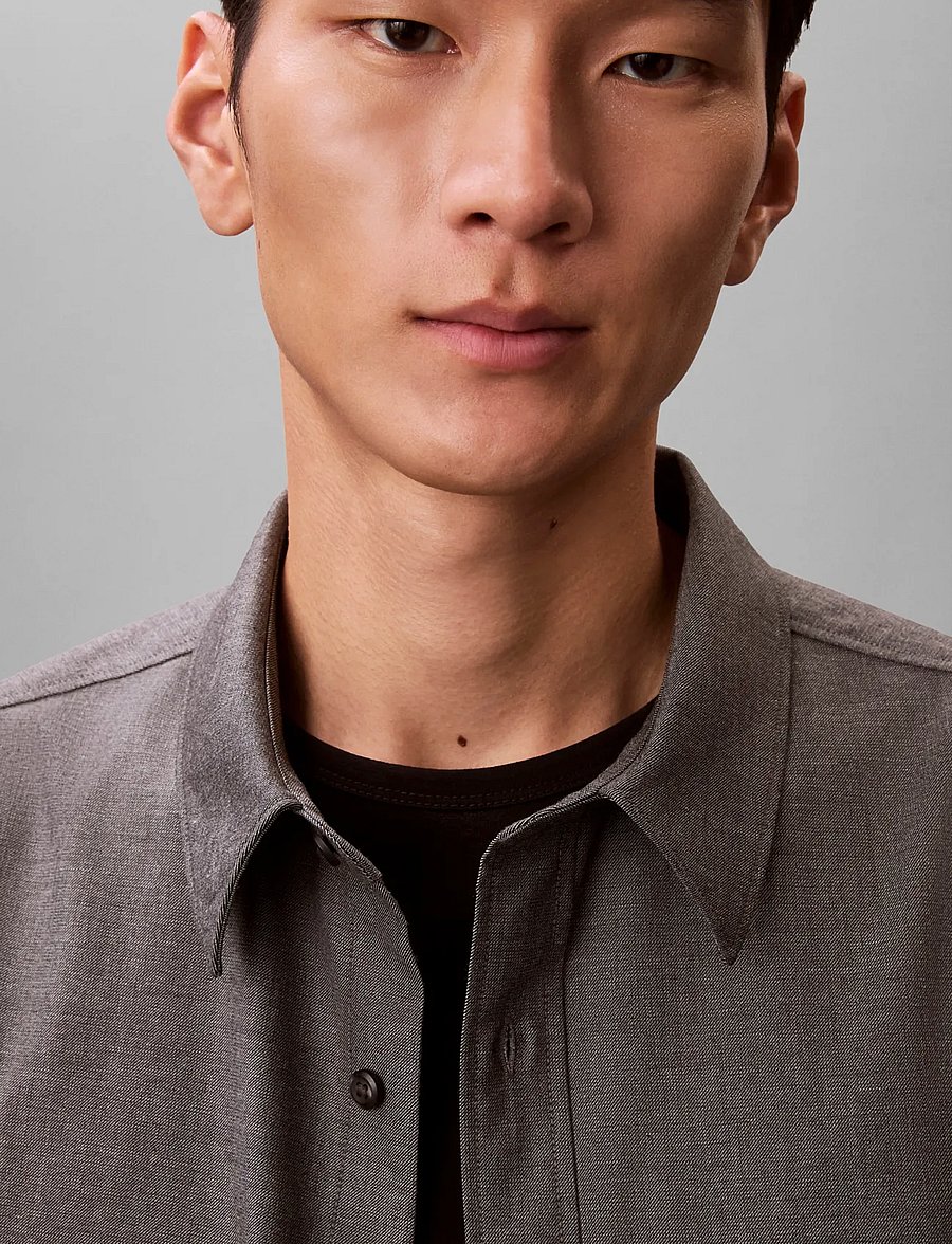 Calvin Klein - LS MELANGE PV EASY SHIRT - shop by occasion - charcoal heather - 5