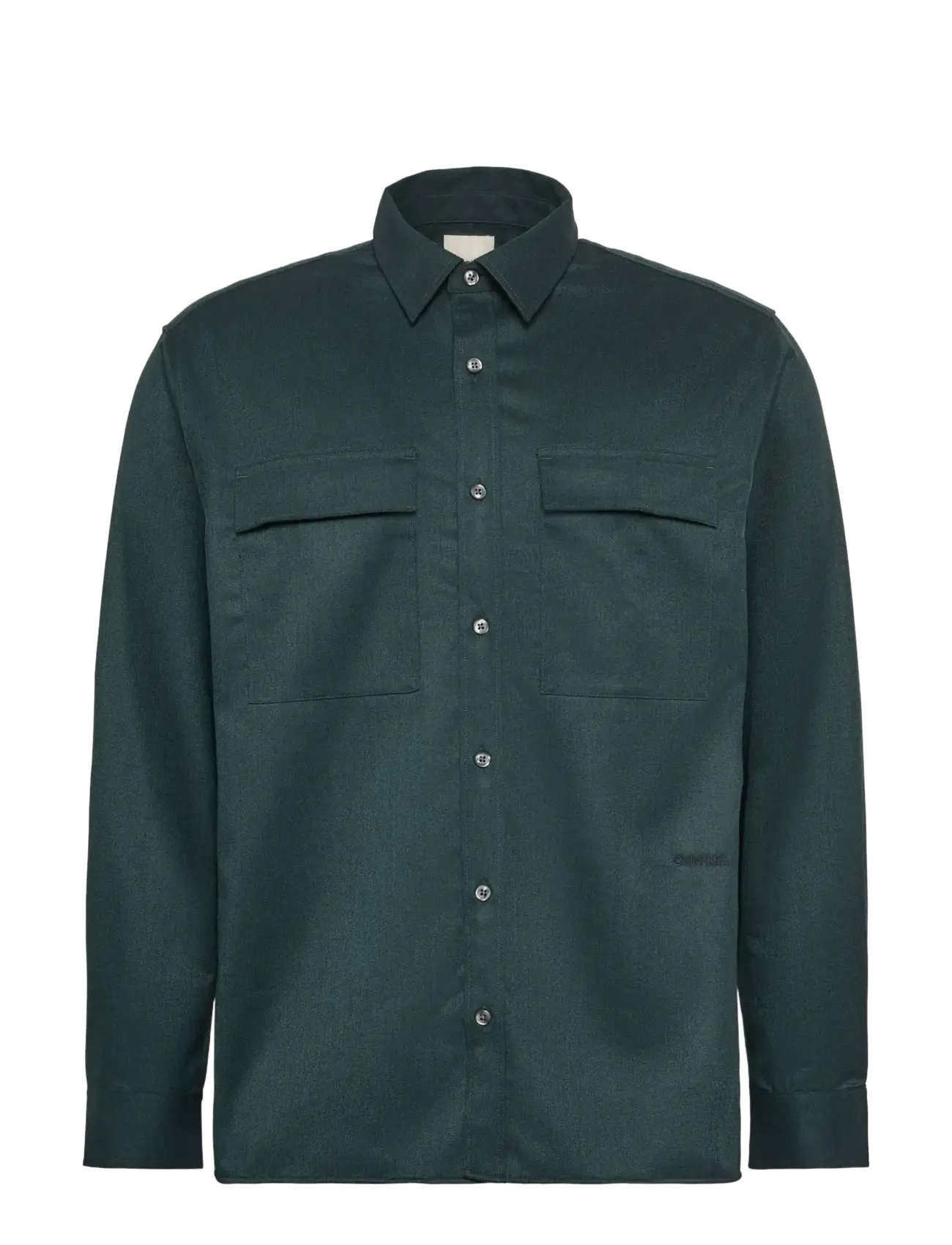 Calvin Klein LS MELANGE PV EASY SHIRT - Riided - FATIGUE / green