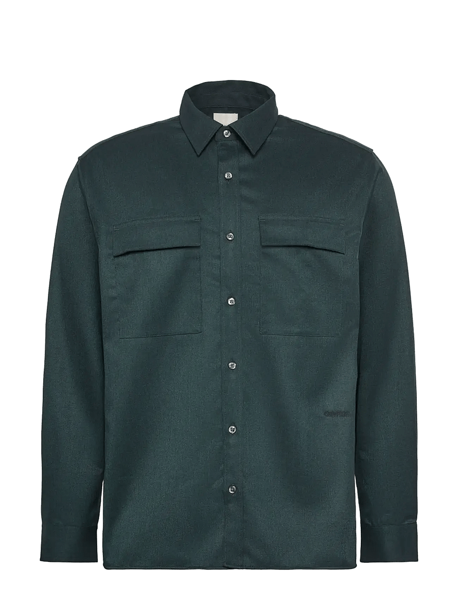 Calvin Klein - LS MELANGE PV EASY SHIRT - osta olukorra järgi - fatigue - 1