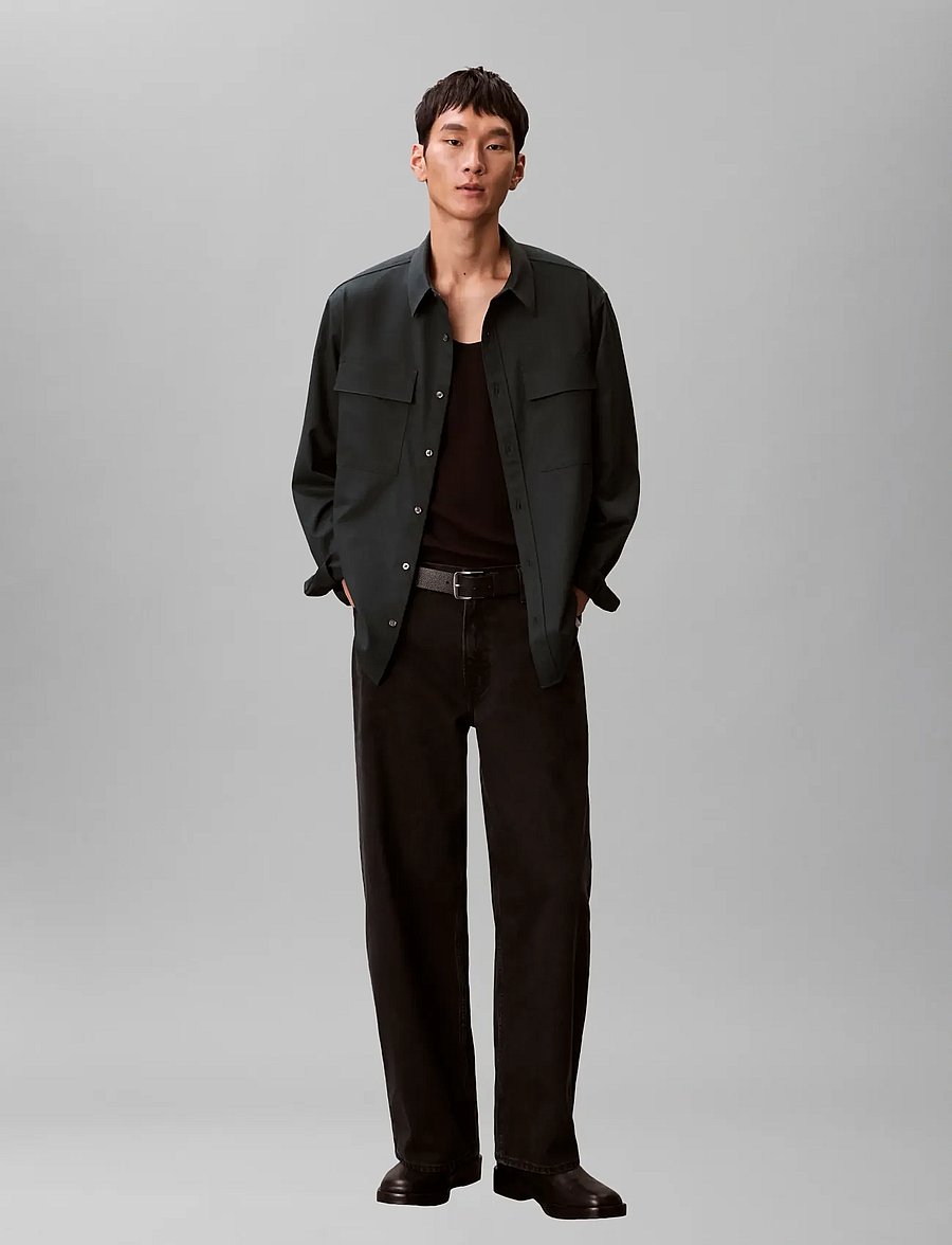 Calvin Klein - LS MELANGE PV EASY SHIRT - osta olukorra järgi - fatigue - 0