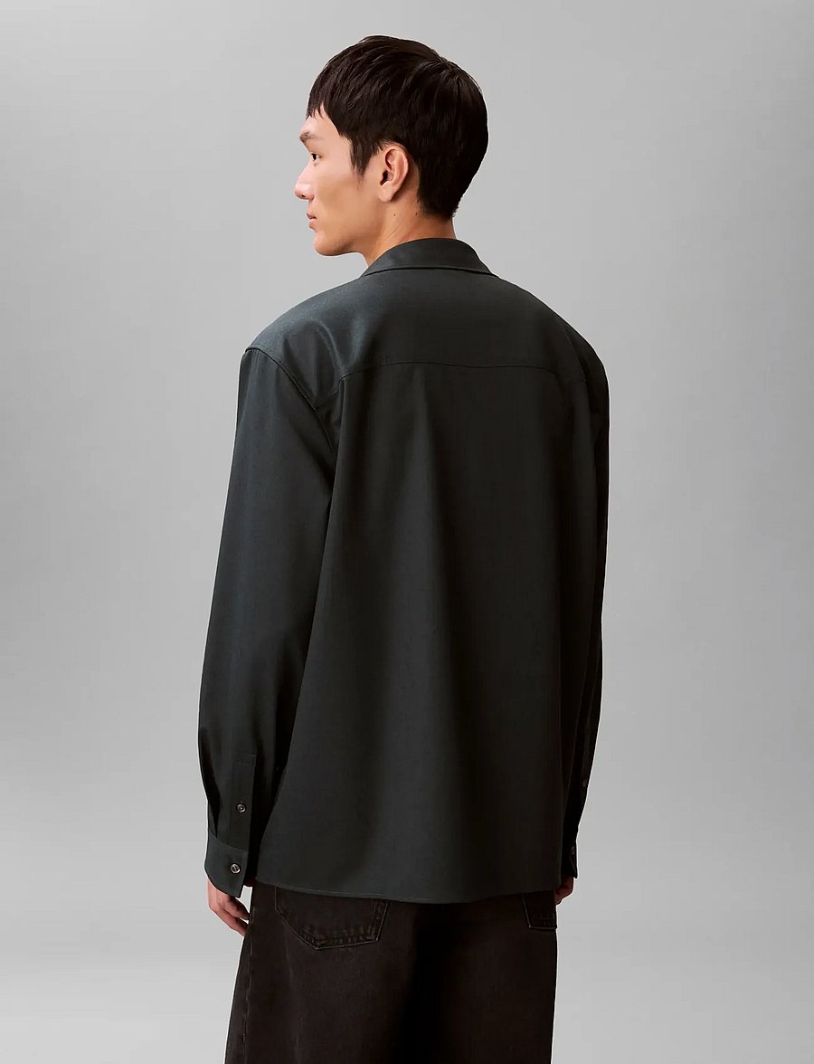 Calvin Klein - LS MELANGE PV EASY SHIRT - osta olukorra järgi - fatigue - 2