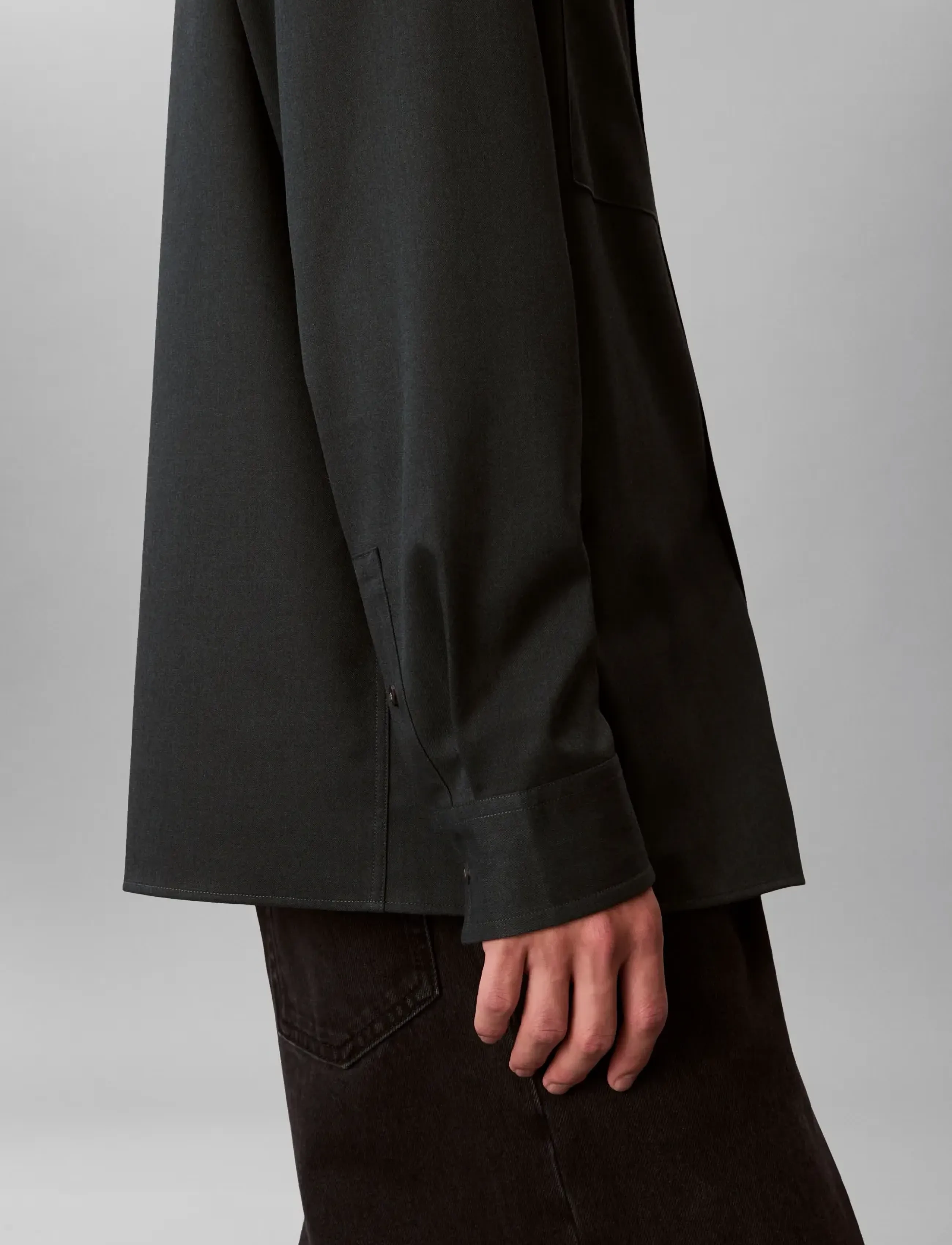 Calvin Klein LS MELANGE PV EASY SHIRT - Tänavastiil - FATIGUE / green
