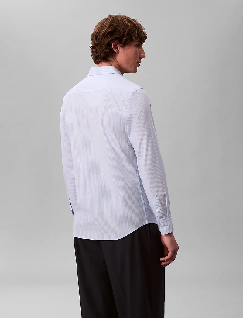 Calvin Klein - LS THIN MULTI STRIPE STRETCH SLI - stribede skjorter - frozen fjord - 2