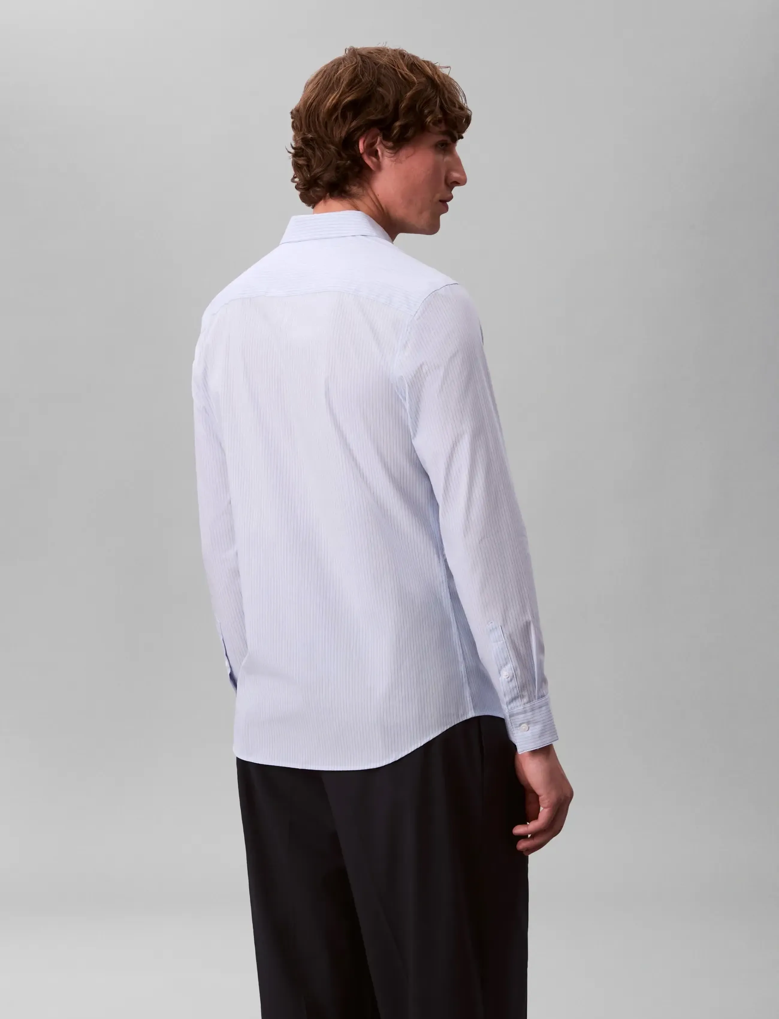 Calvin Klein - LS THIN MULTI STRIPE STRETCH SLI - mænd - frozen fjord - 2