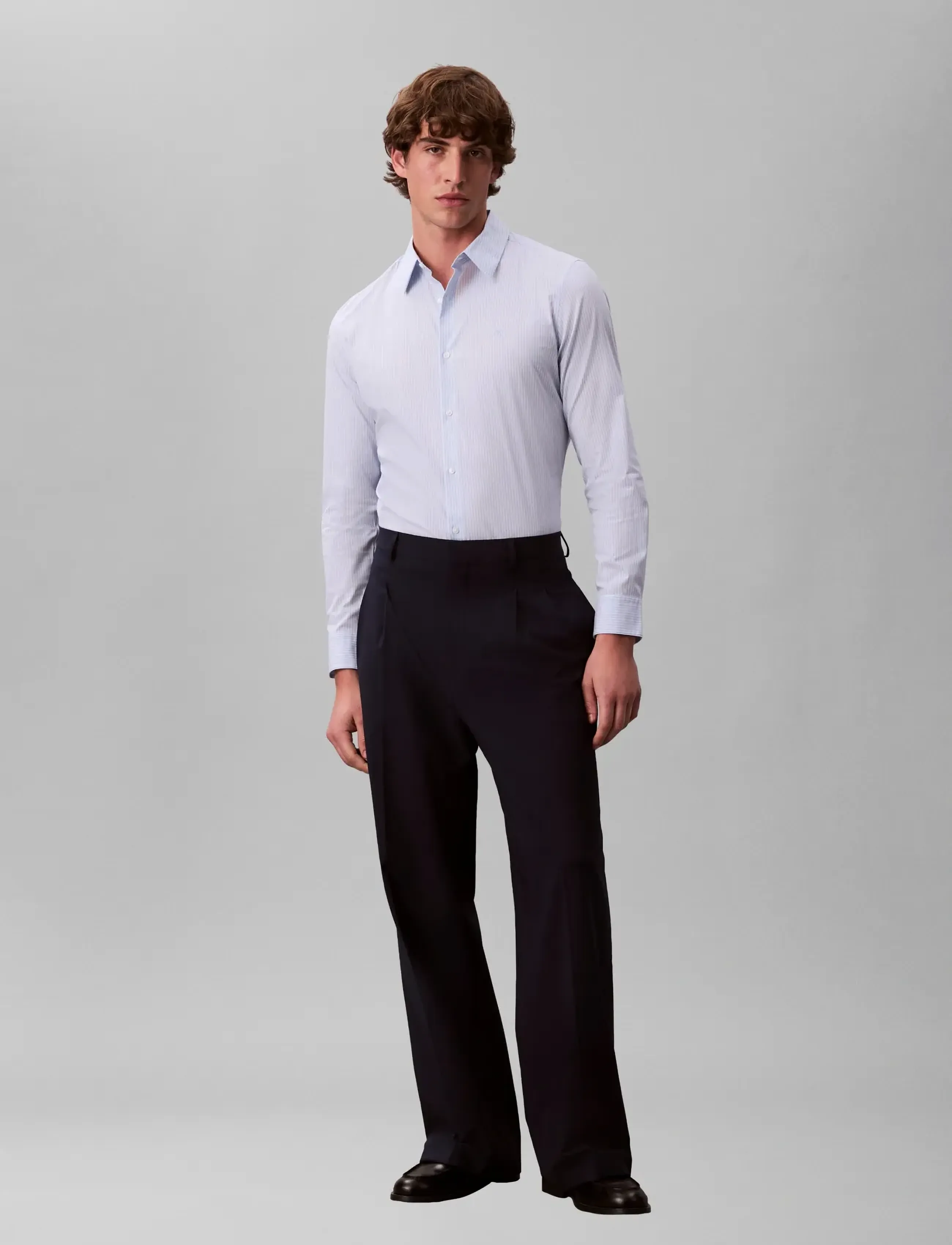 Calvin Klein - LS THIN MULTI STRIPE STRETCH SLI - mænd - frozen fjord - 3