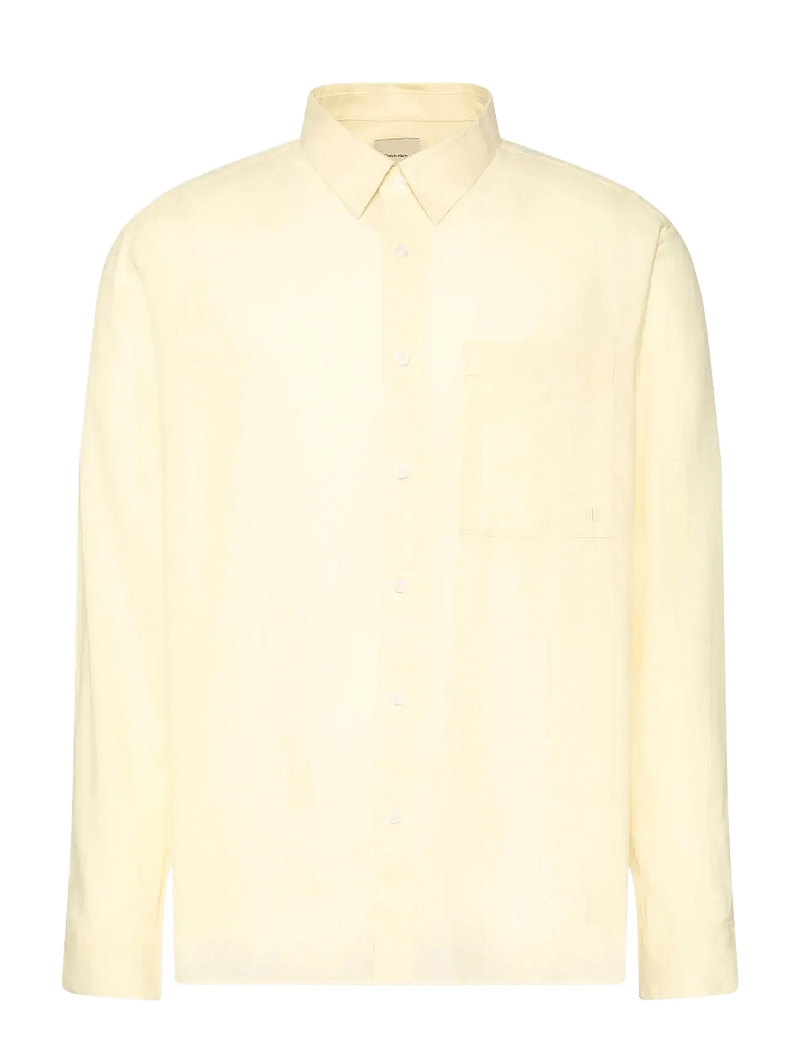 Calvin Klein - LS SOLID LINEN CLASSIC SHIRT - linneskjortor - anise flower - 1