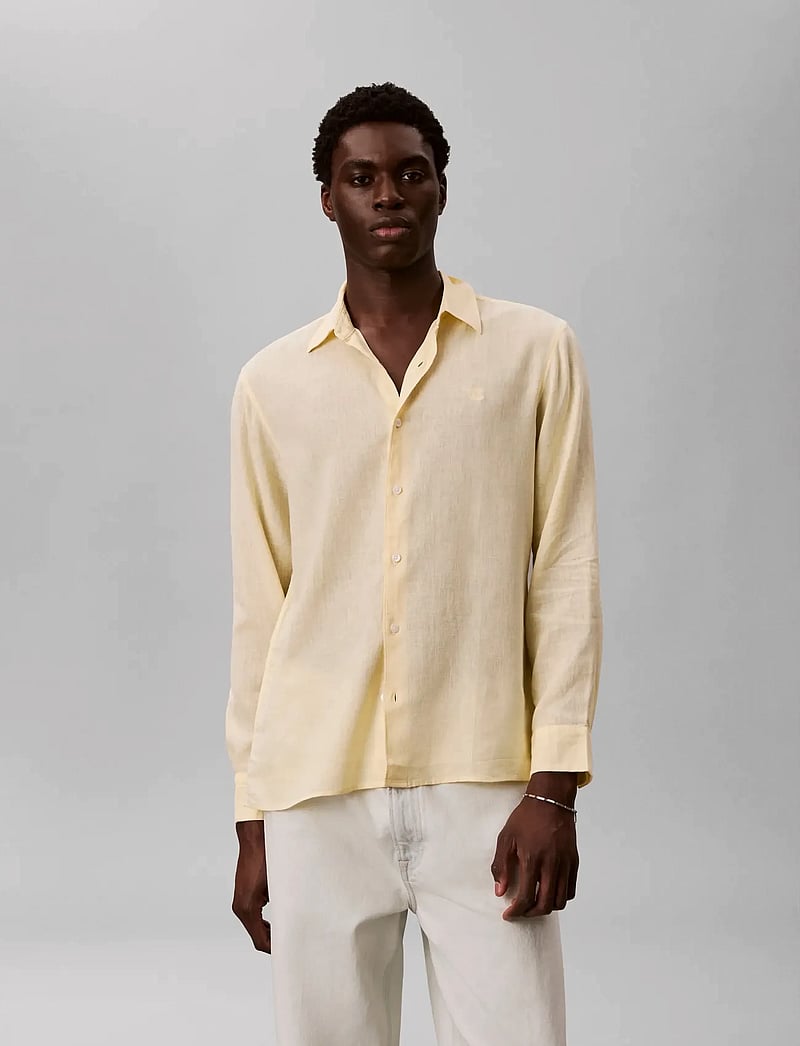 Calvin Klein - LS SOLID LINEN CLASSIC SHIRT - linneskjortor - anise flower - 3