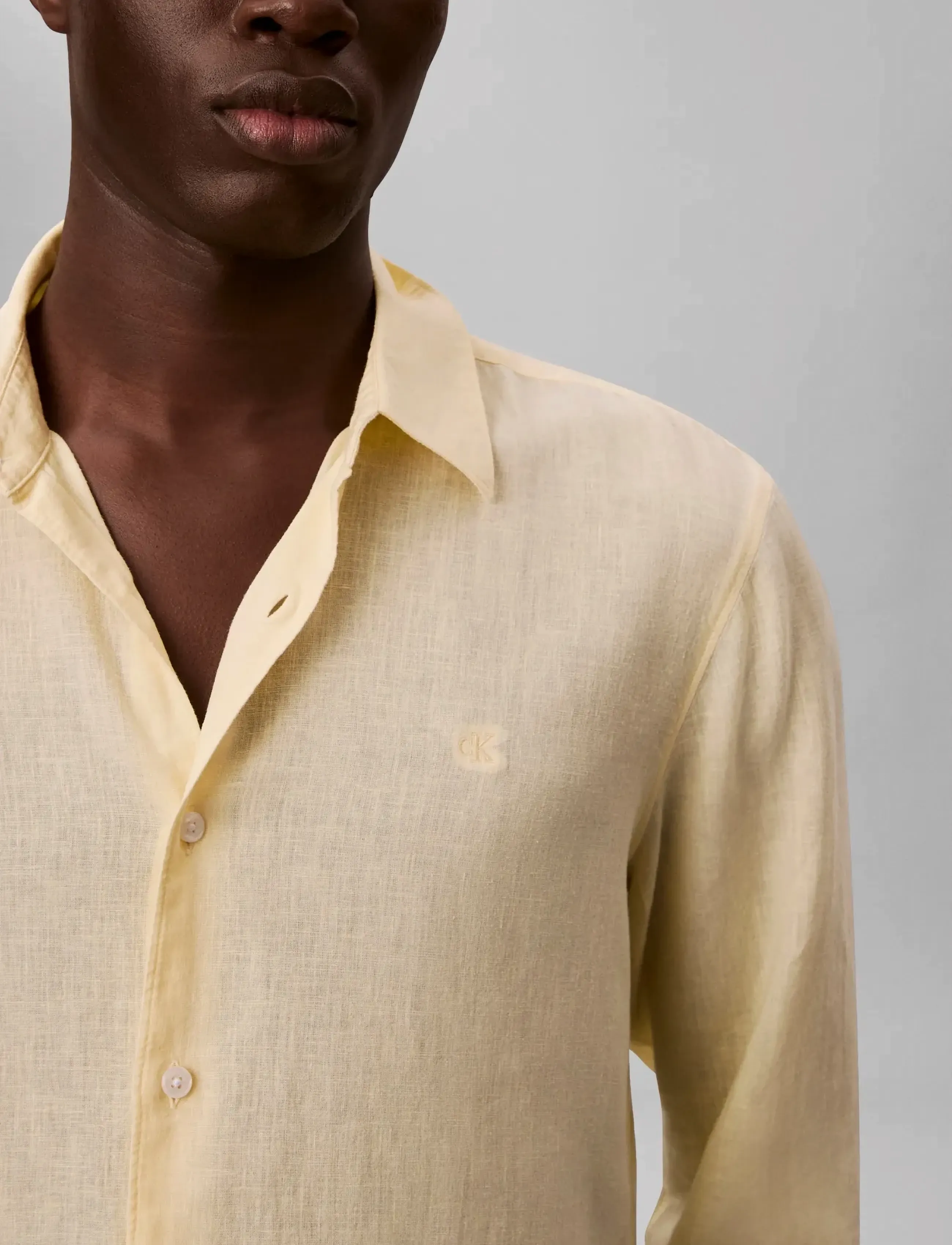 Calvin Klein - LS SOLID LINEN CLASSIC SHIRT - hørskjorter - anise flower - 4