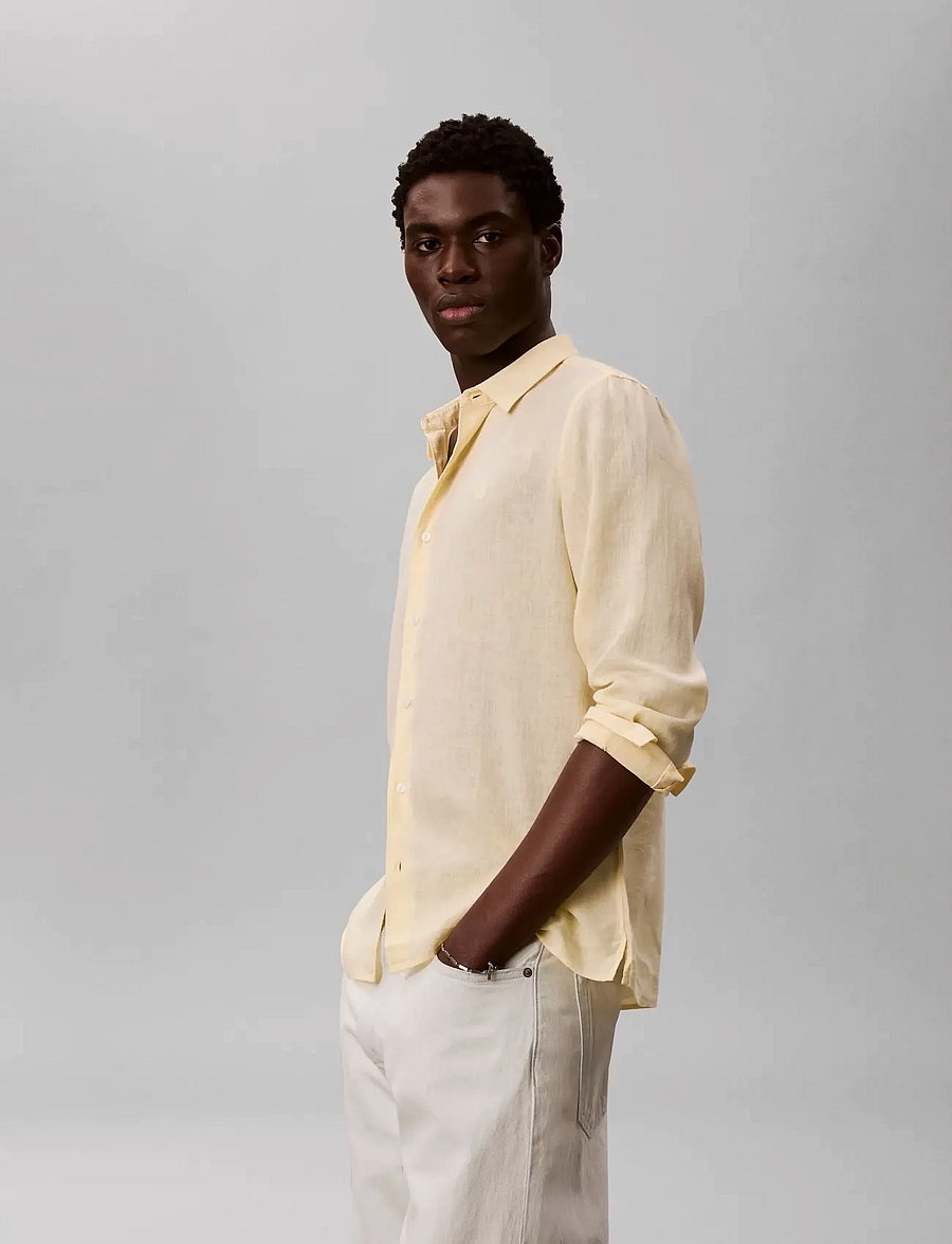 Calvin Klein - LS SOLID LINEN CLASSIC SHIRT - leinenhemden - anise flower - 5