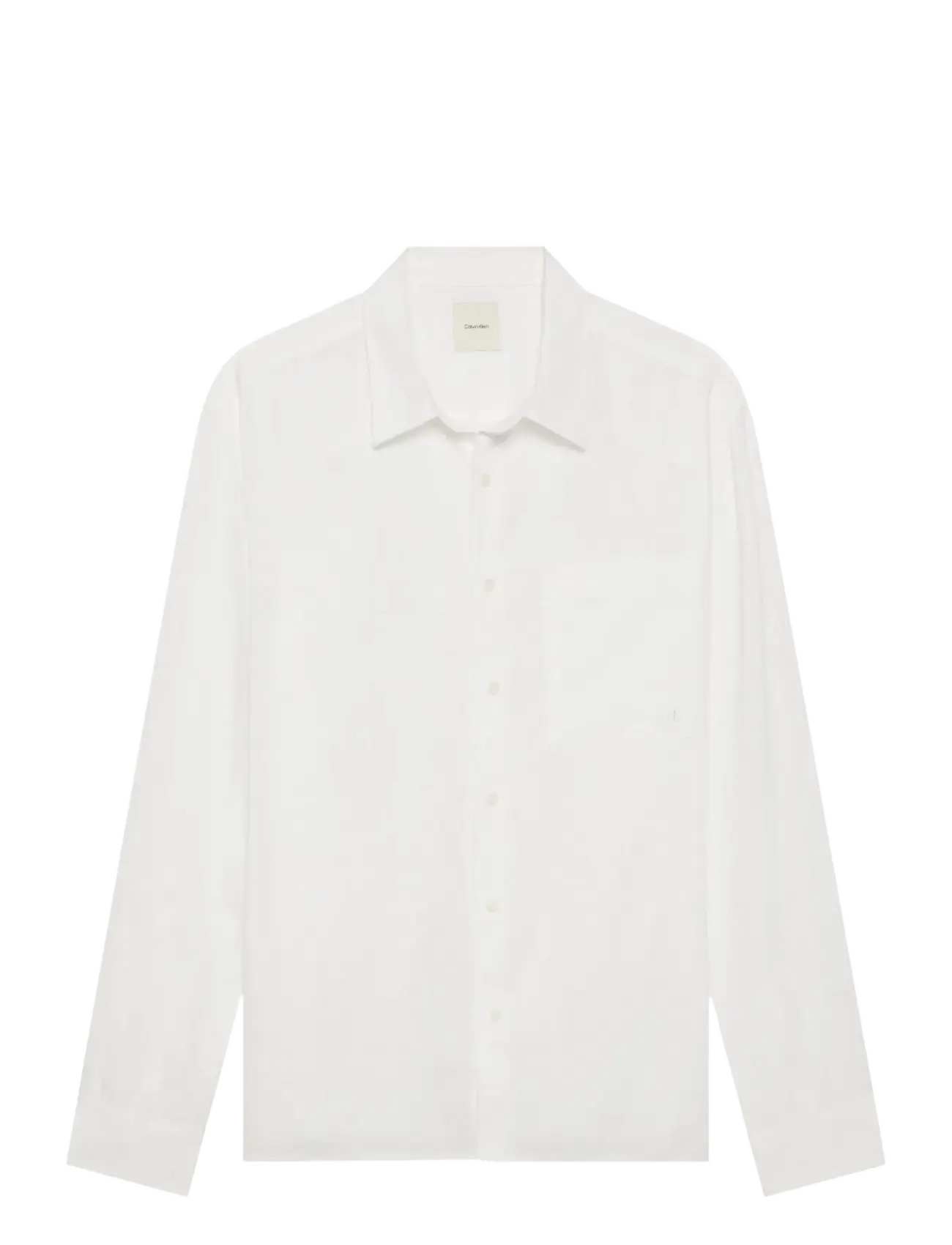 CALVIN KLEIN Ls Solid Linen Klassisch Shirt Weiß - XL - Herren
