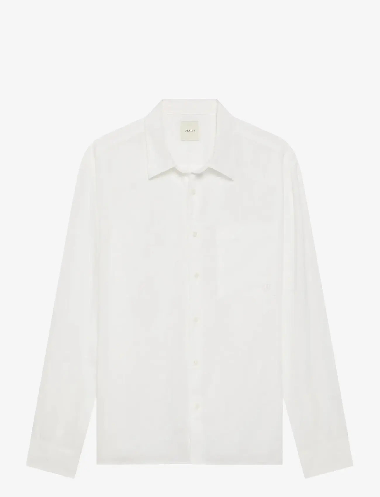 Calvin Klein - LS SOLID LINEN CLASSIC SHIRT - hørskjorter - brilliant white - 1