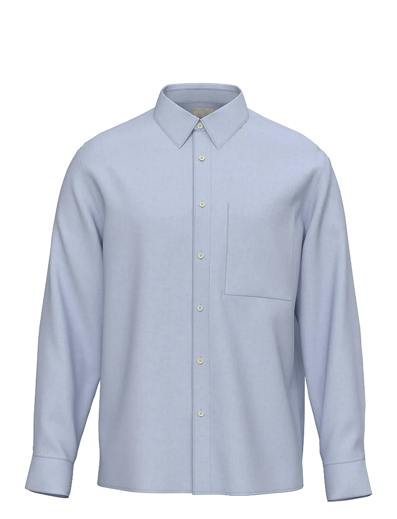 Calvin Klein - LS SOLID LINEN CLASSIC SHIRT - linneskjortor - heavenly iris - 0