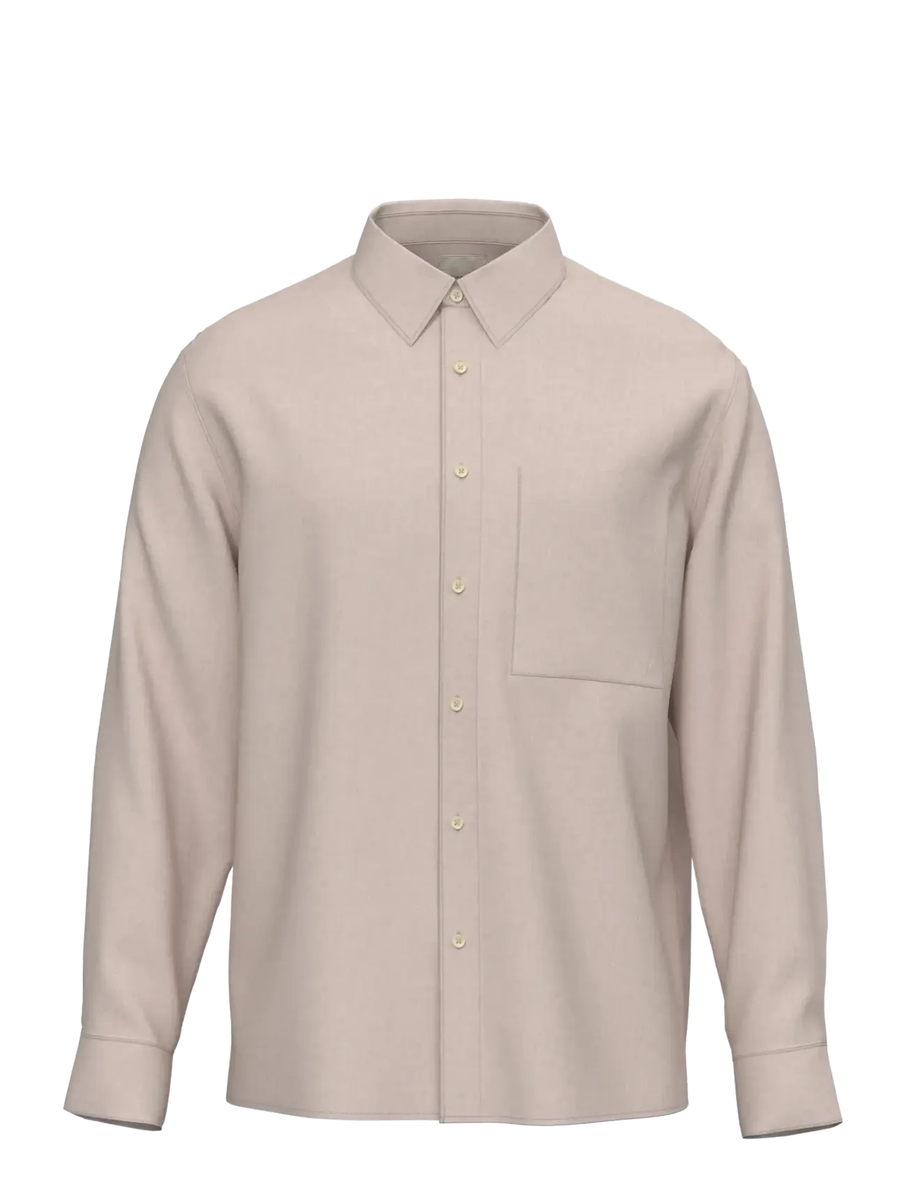 CALVIN KLEIN Ls Solid Linen Klassisch Shirt Pink - XL - Herren