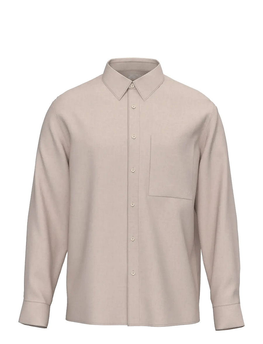 Calvin Klein - LS SOLID LINEN CLASSIC SHIRT - linneskjortor - prairie peach - 1