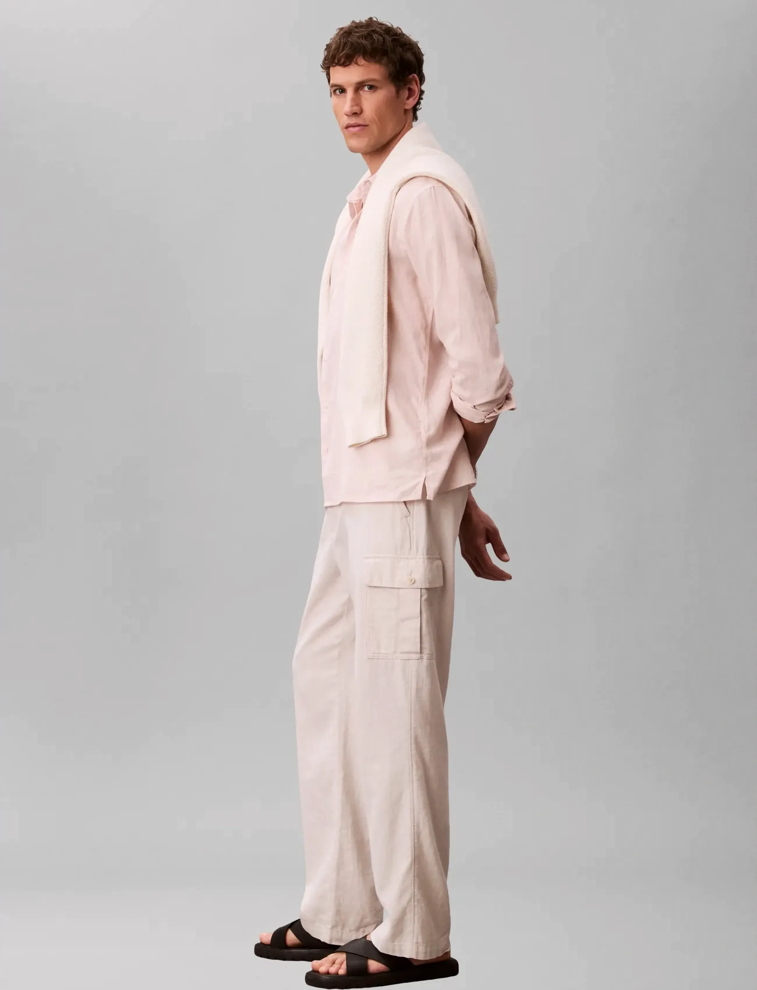 Calvin Klein - LS SOLID LINEN CLASSIC SHIRT - linased särgid - prairie peach - 4
