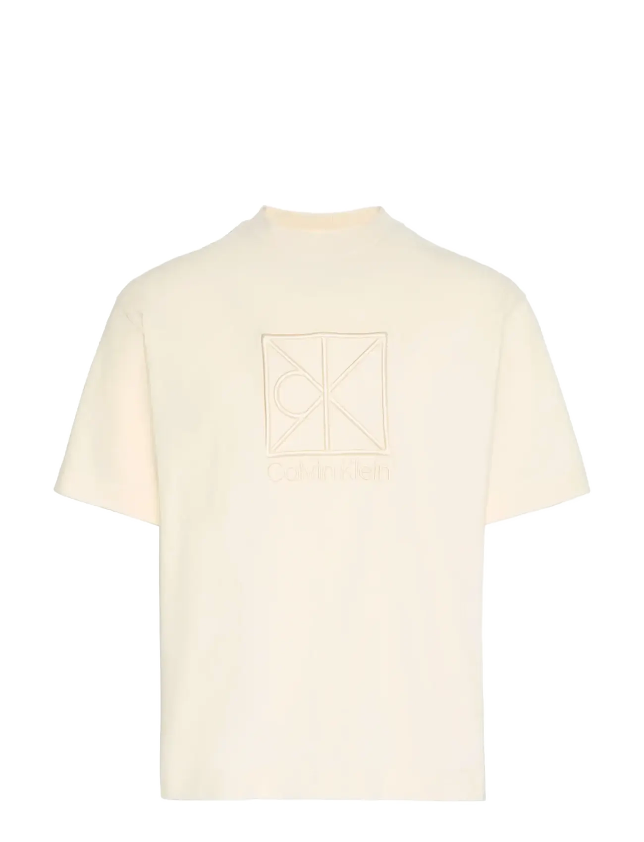 Calvin Klein SS RLXD PREMIUM INTERLOCK EMBLEM - Calvin Klein - ANTIQUE WHITE / cream