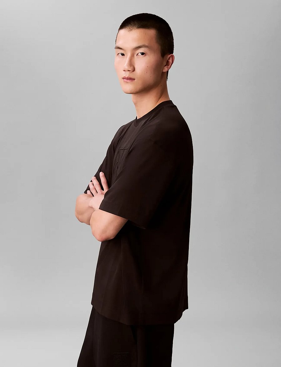 Calvin Klein - SS RLXD PREMIUM INTERLOCK EMBLEM - kortærmede t-shirts - black - 3