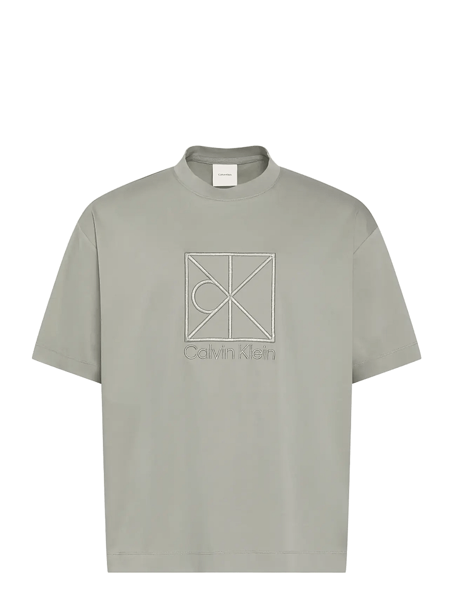Calvin Klein - SS RLXD PREMIUM INTERLOCK EMBLEM - kurzärmelige t-shirts - shadow - 1