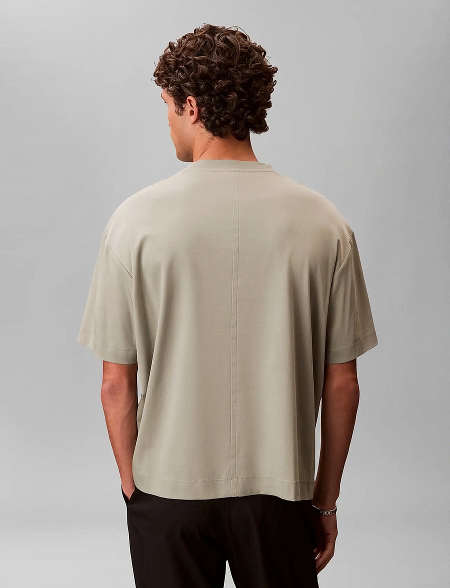 Calvin Klein - SS RLXD PREMIUM INTERLOCK EMBLEM - kurzärmelige t-shirts - shadow - 2