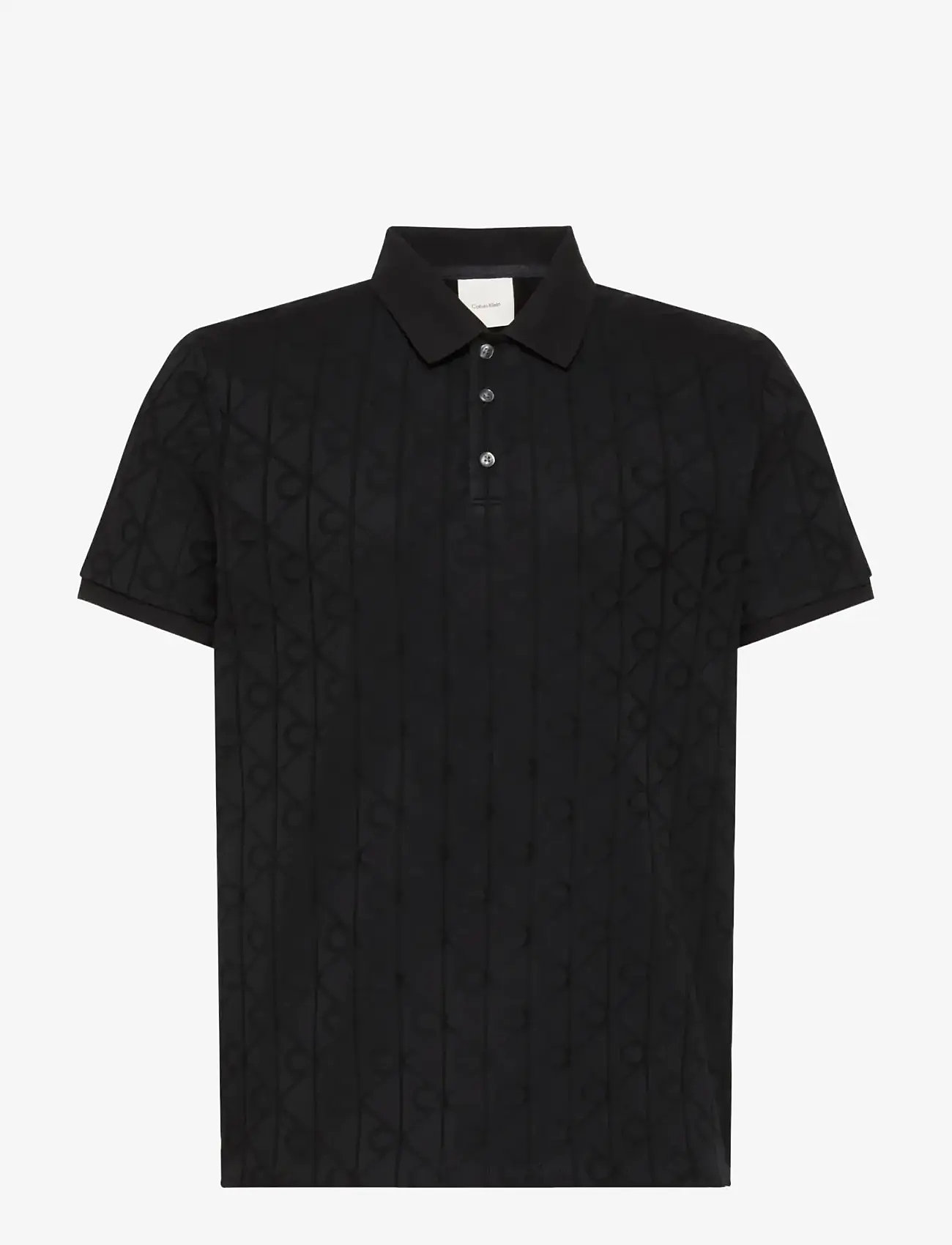 Calvin Klein - SS DBL MERCERIZED EMBLEM JACQUAR - lühikeste varrukatega polod - black - 1