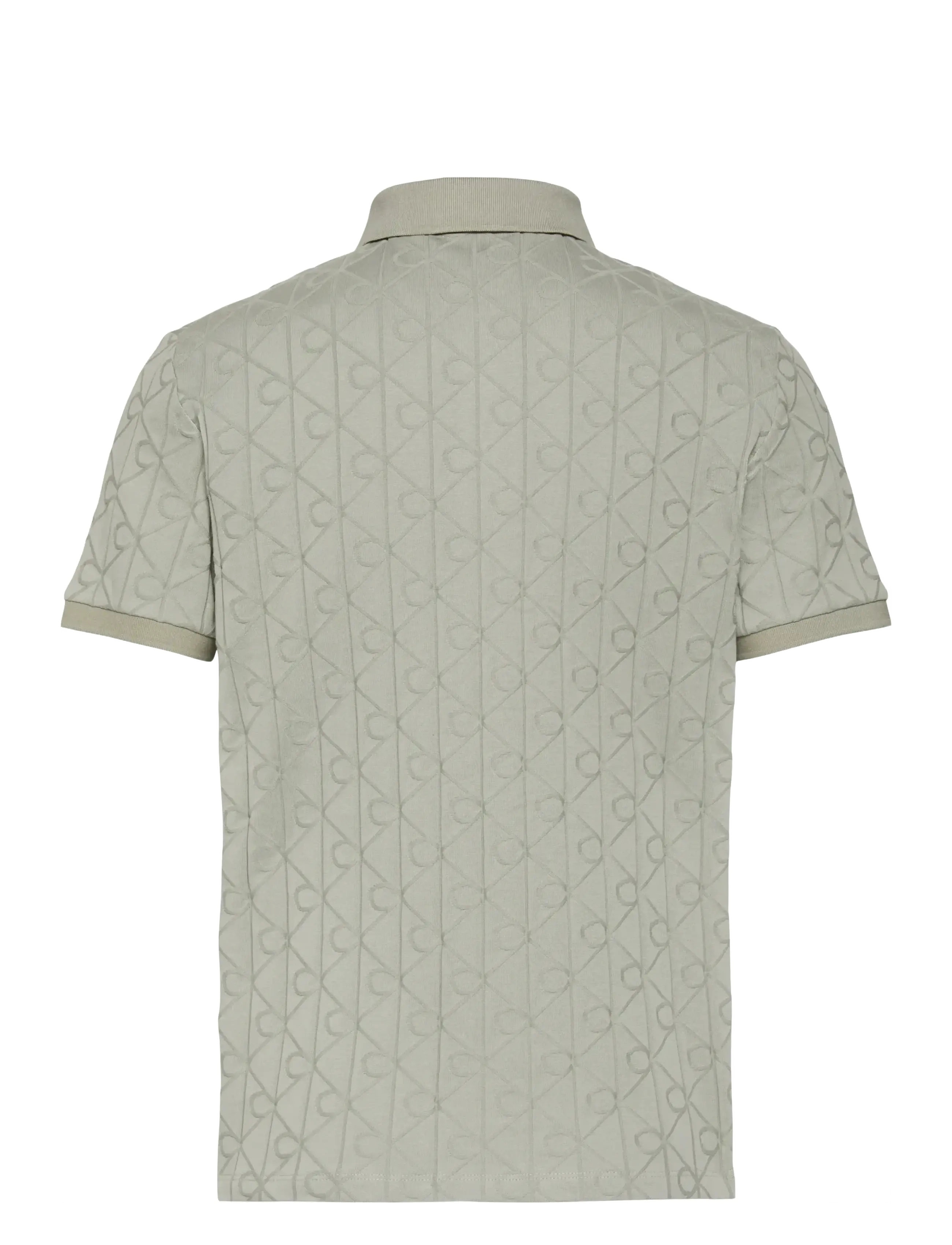 Calvin Klein - SS DBL MERCERIZED EMBLEM JACQUAR - kurzärmelig - forest fog - 2