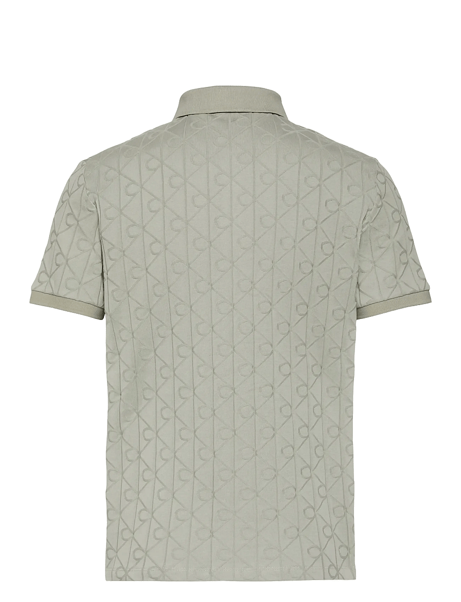 Calvin Klein - SS DBL MERC EMBLEM AOP POLO - polo krekli ar īsām piedurknēm - forest fog - 2